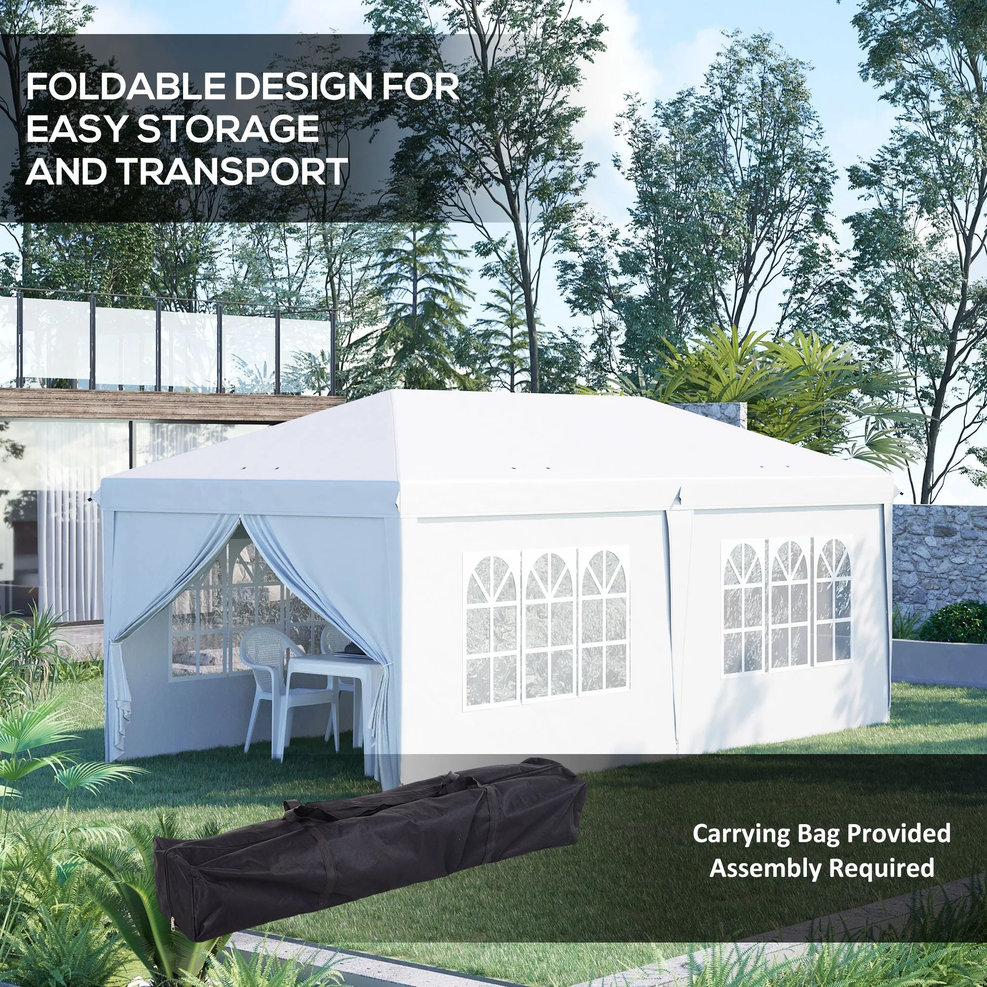 3 x 6 m Pop Up Gazebo with Sides and Windows - Image 5