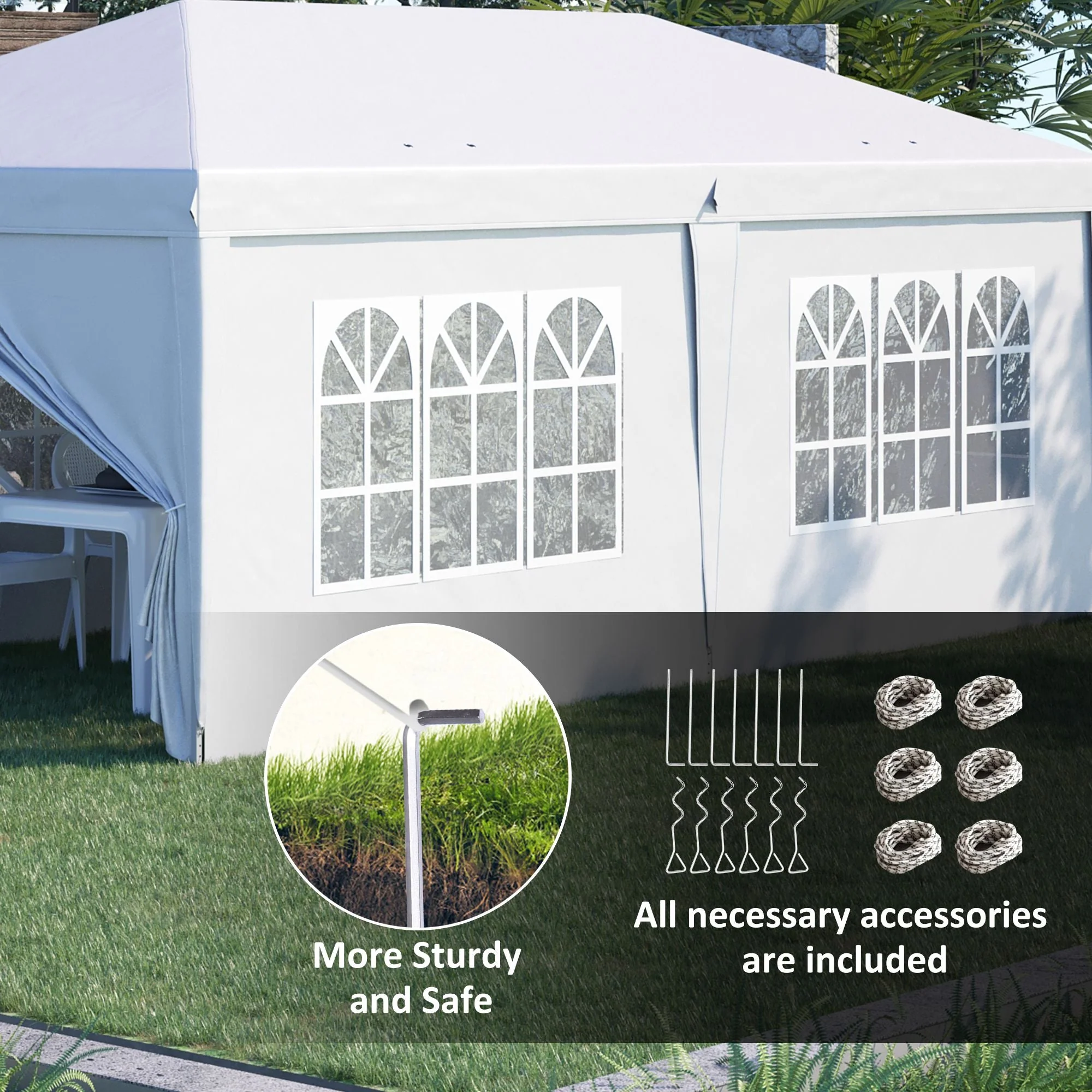 3 x 6 m Pop Up Gazebo with Sides and Windows - Image 6
