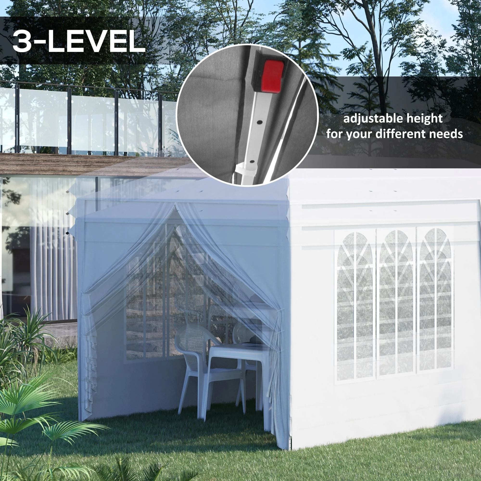 3 x 6 m Pop Up Gazebo with Sides and Windows - Image 7