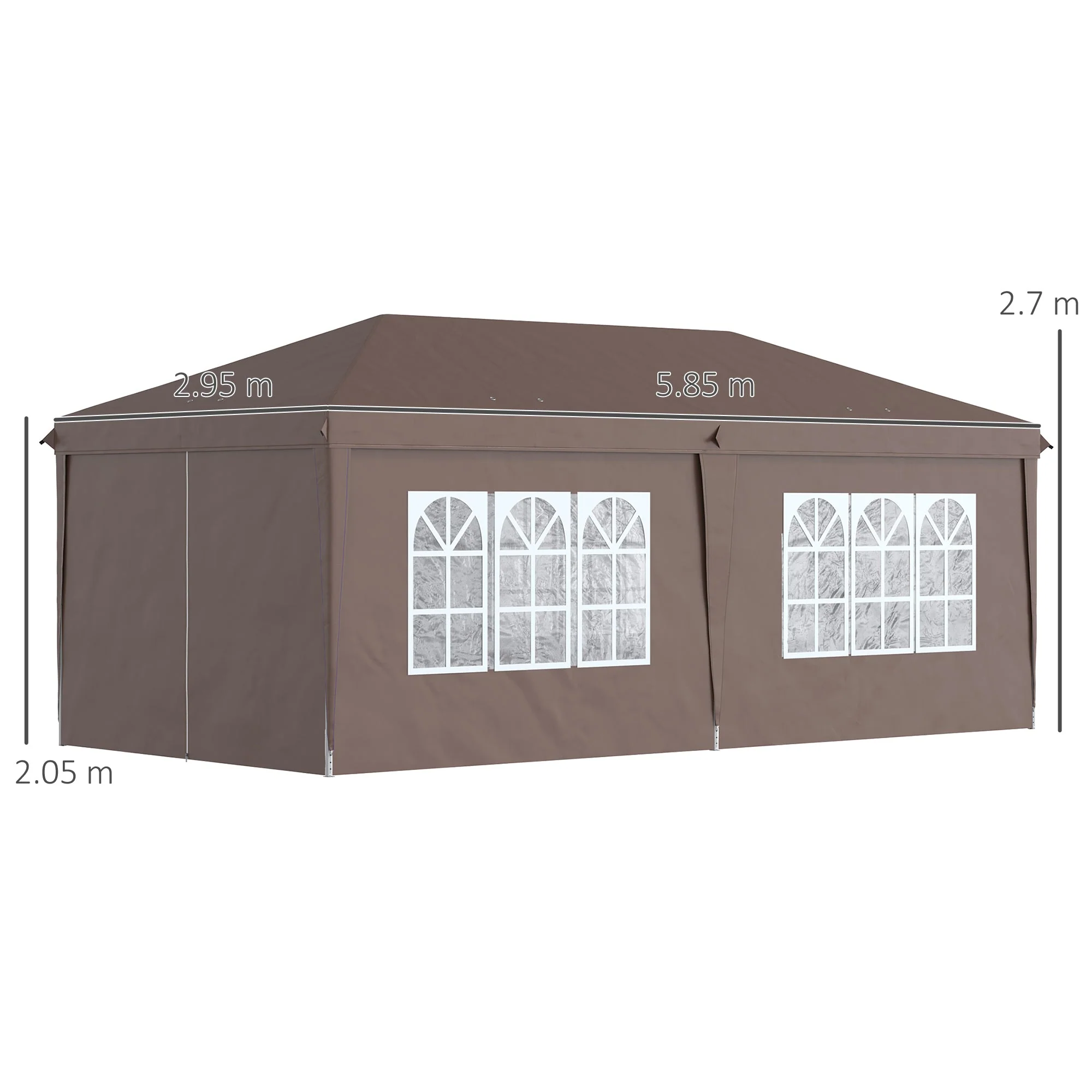 3 x 6 m Pop Up Gazebo with Sides and Windows - Image 3