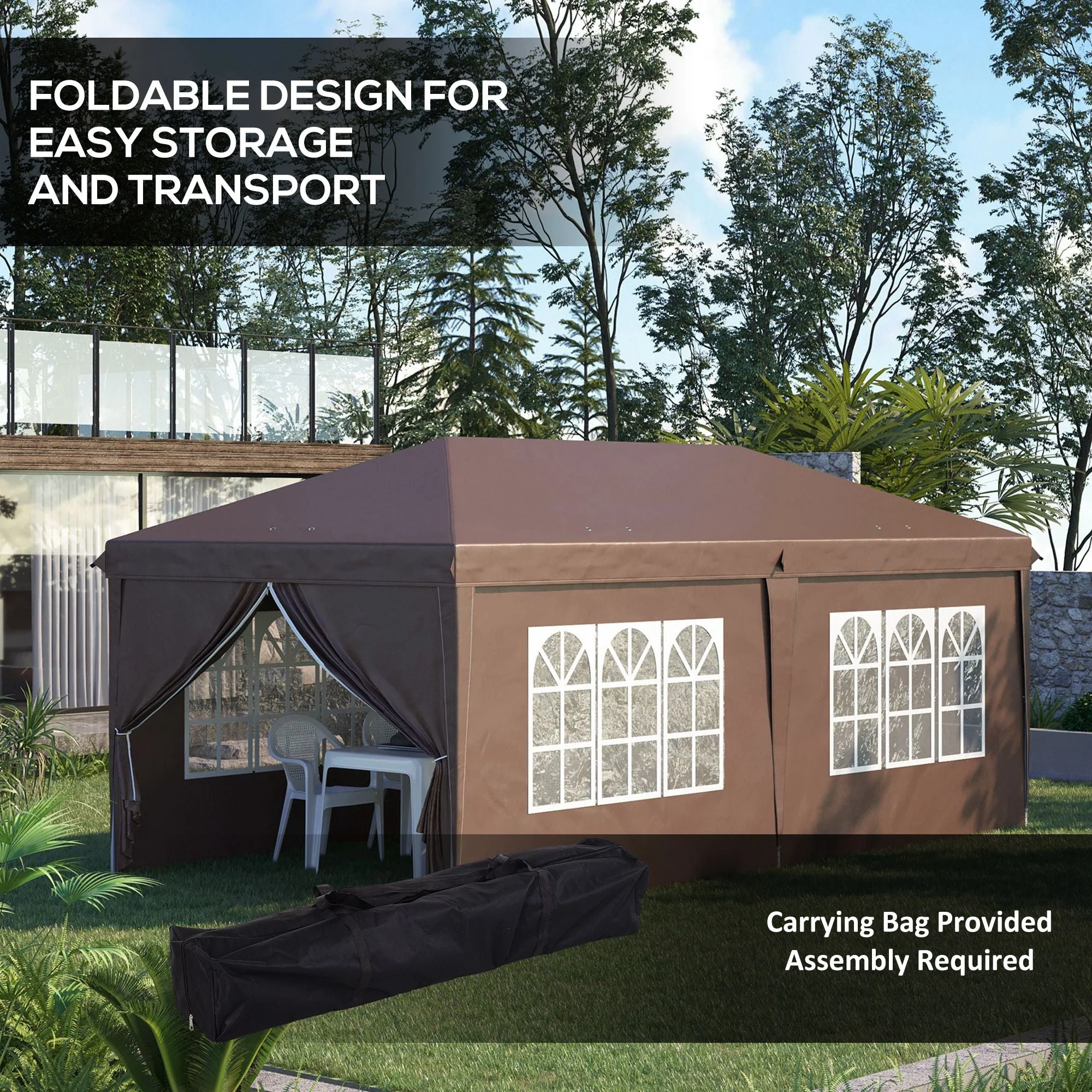 3 x 6 m Pop Up Gazebo with Sides and Windows - Image 5