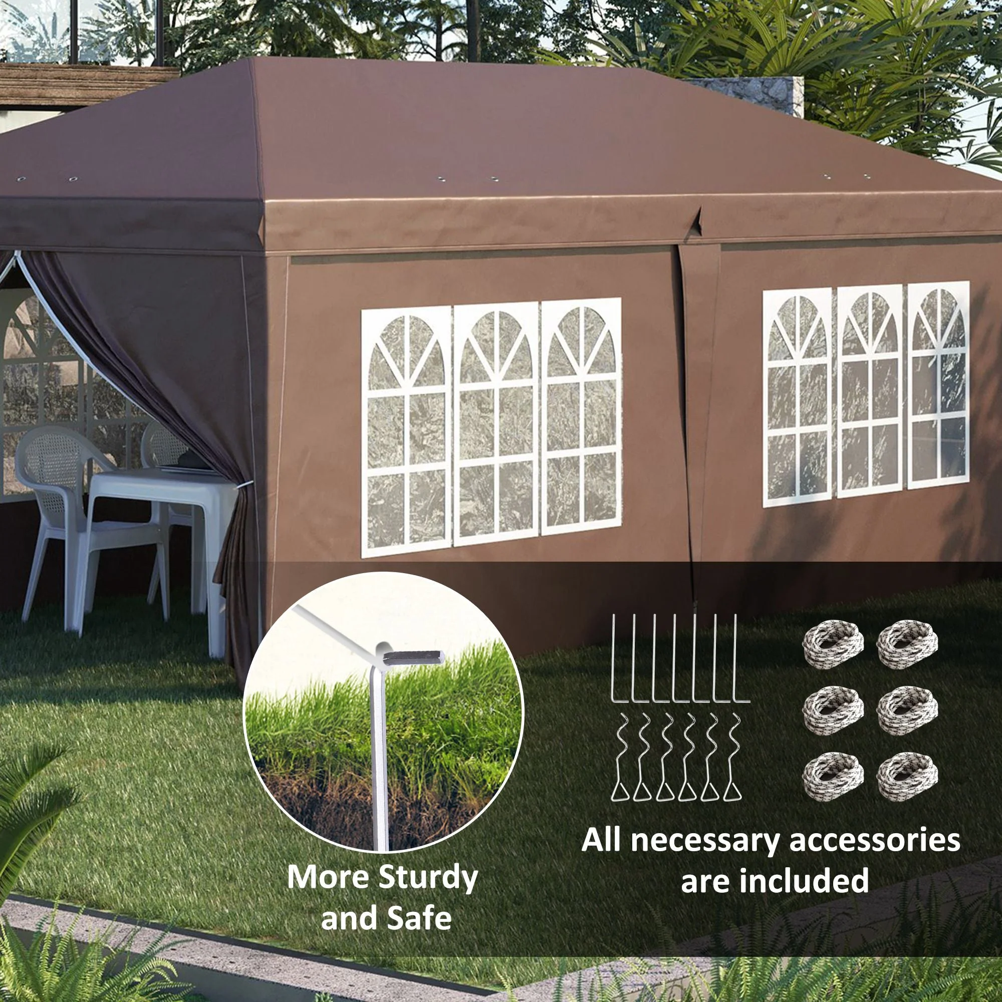 3 x 6 m Pop Up Gazebo with Sides and Windows - Image 6