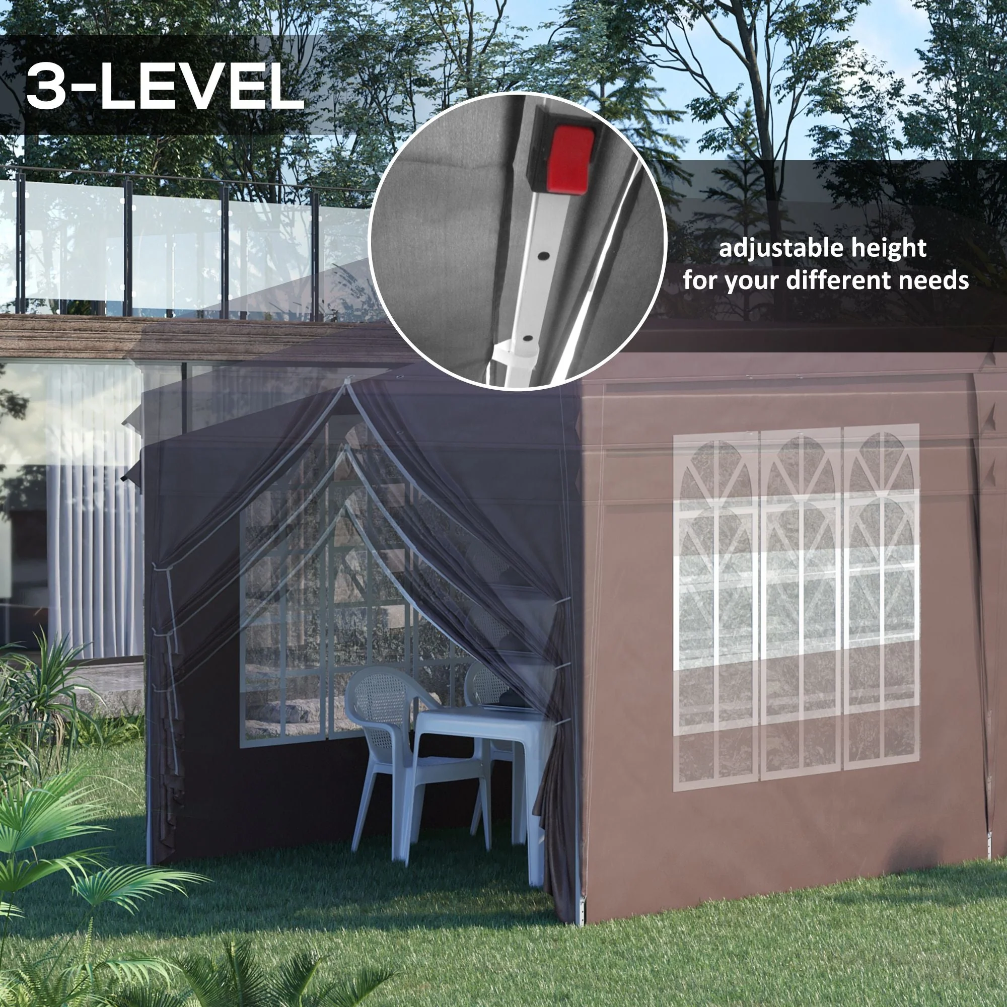 3 x 6 m Pop Up Gazebo with Sides and Windows - Image 7