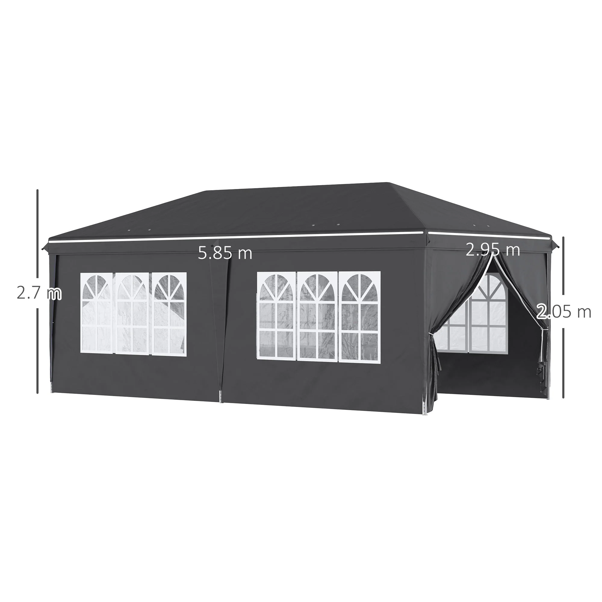 3 x 6 m Pop Up Gazebo with Sides and Windows - Image 3