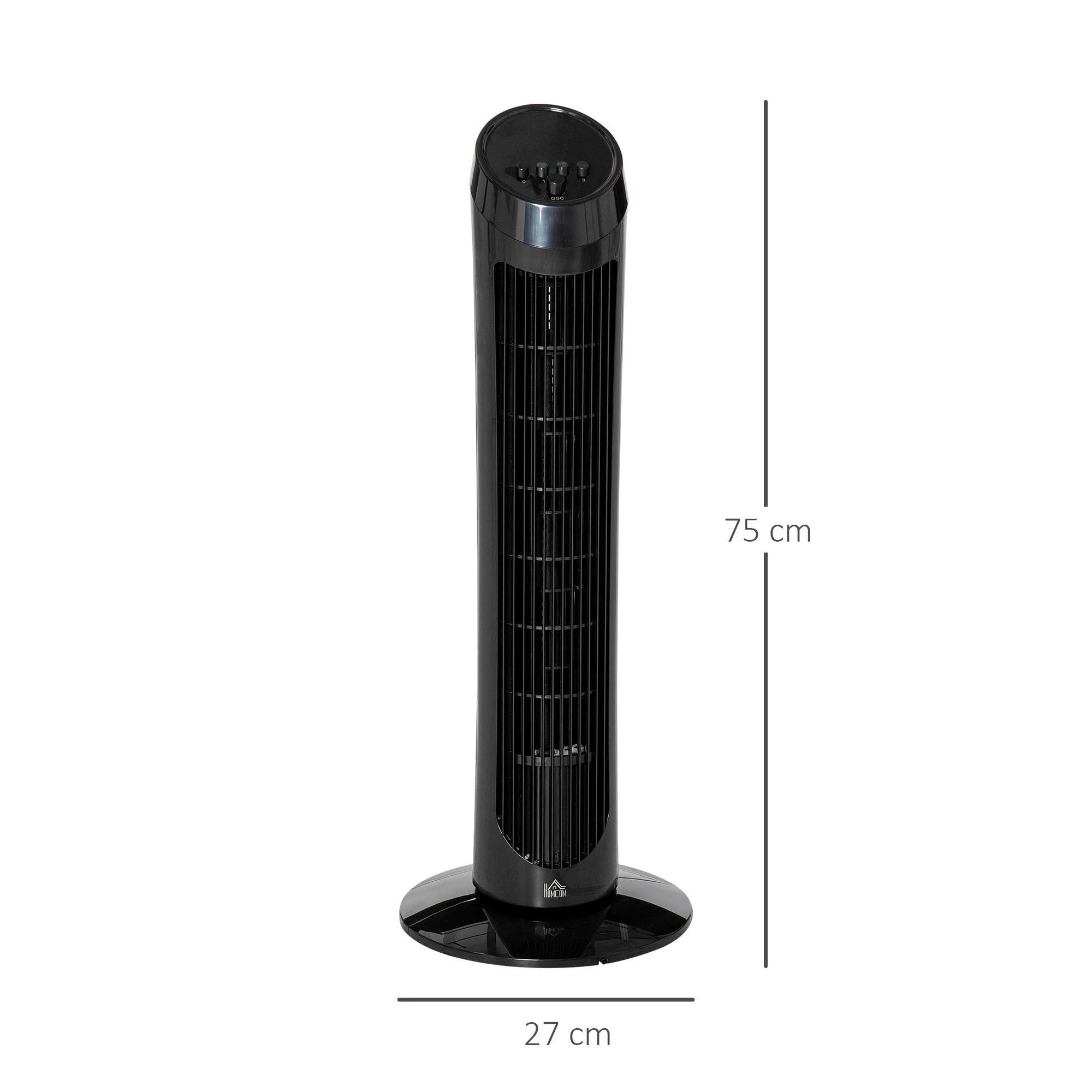 30" Oscillating Tower Fan 3 Speed Mode Ultra Slim Indoor Air Refresher Cooling Machine Noise Reduction - Black - Image 3