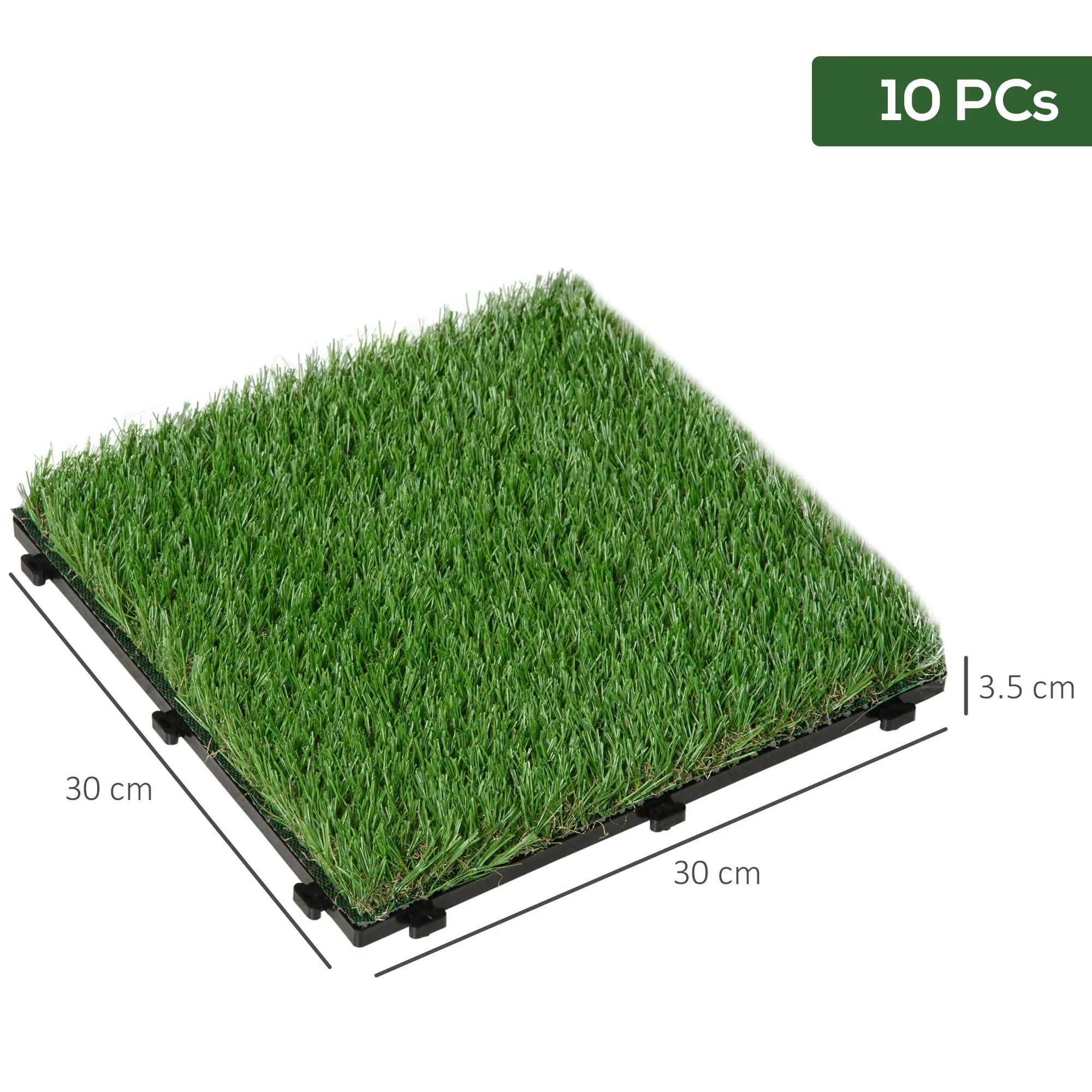 30 x 30cm Artificial Grass Turf with 25mm Pile Height Non-toxic Roll Grass Carpet Fake Grass Mat with Drainage Holes UV resistance for Indoor - Image 2