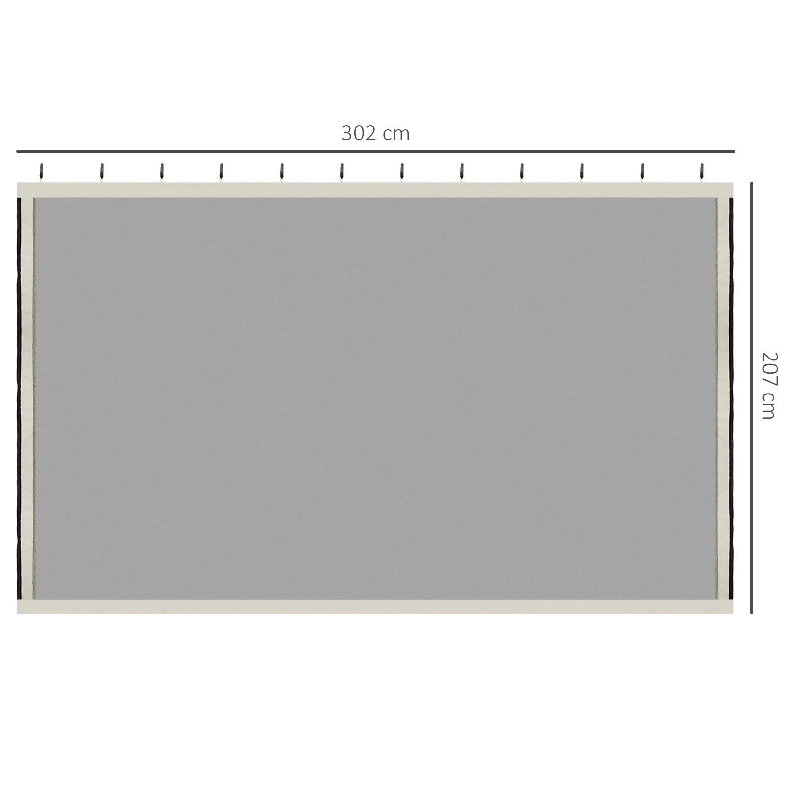 302 x 207cm Universal Replacement Mesh Sidewall Netting for Patio Gazebos and Canopy Tents - Image 3