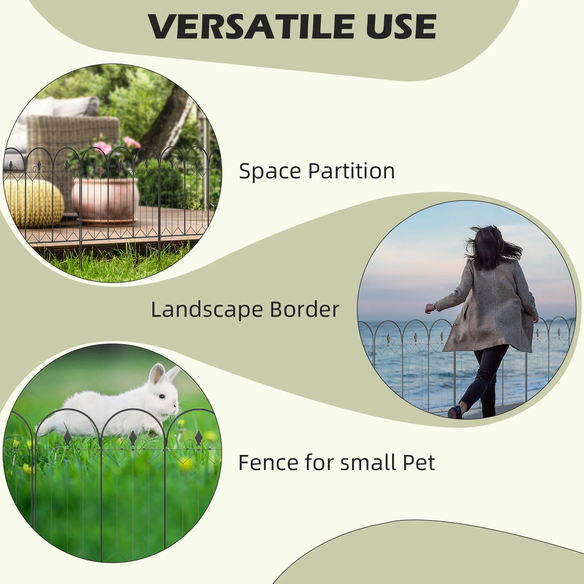 307cm Metal Decorative Garden Fence - Image 5