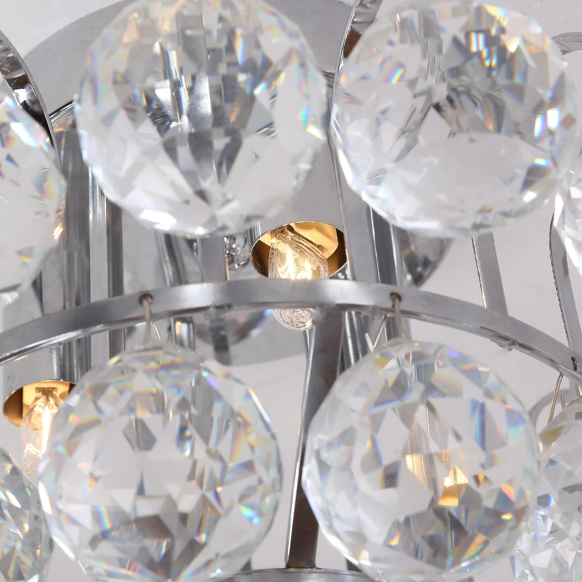 30x30cm K9 Crystal Droplets Ceiling Pendant Light Silver - Image 8
