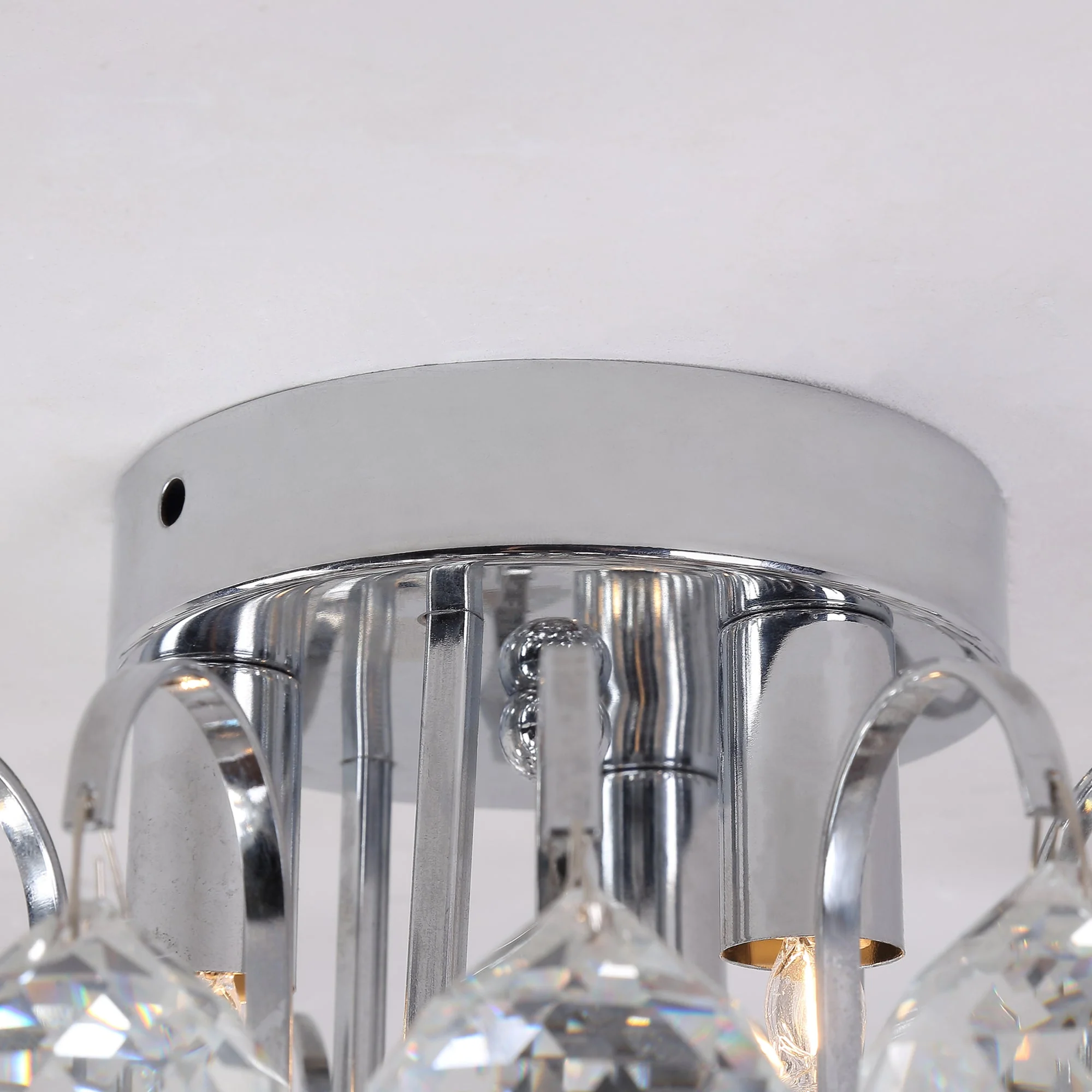 30x30cm K9 Crystal Droplets Ceiling Pendant Light Silver - Image 9