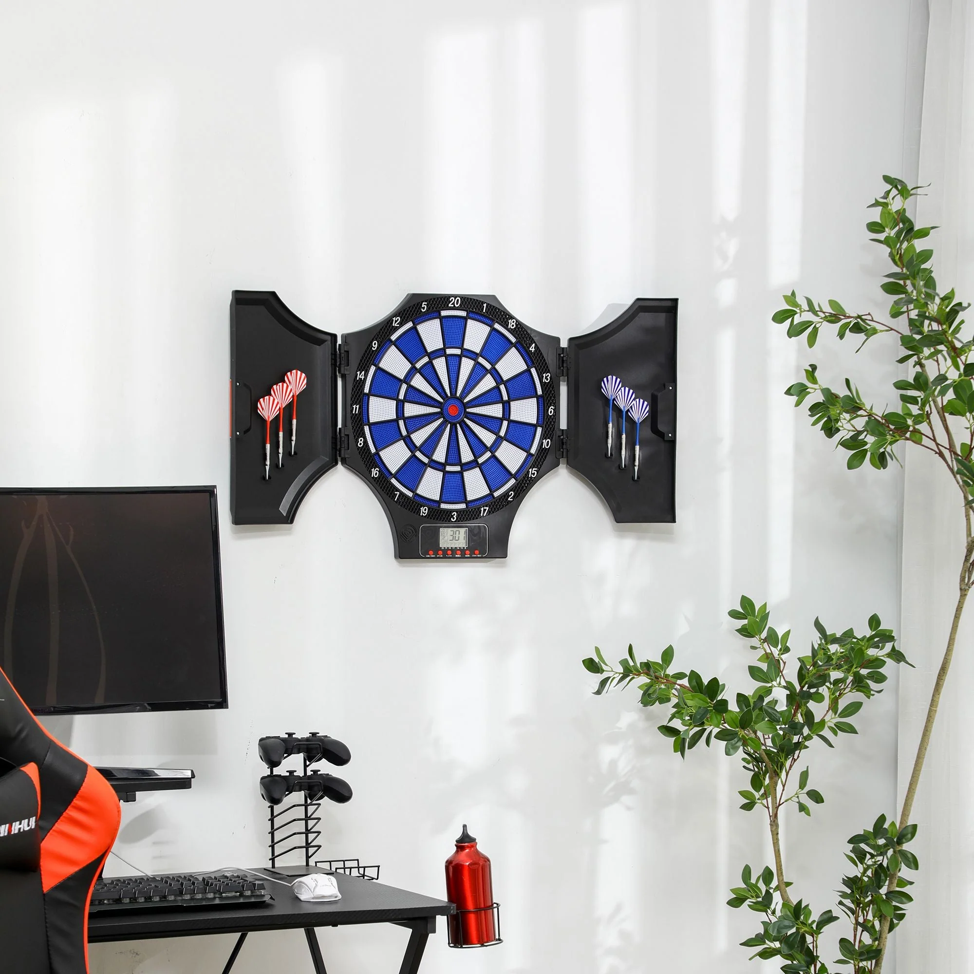 31 Games Up To 8 Player Electronic Dartboard Black & Blue by Sportnow - Image 2