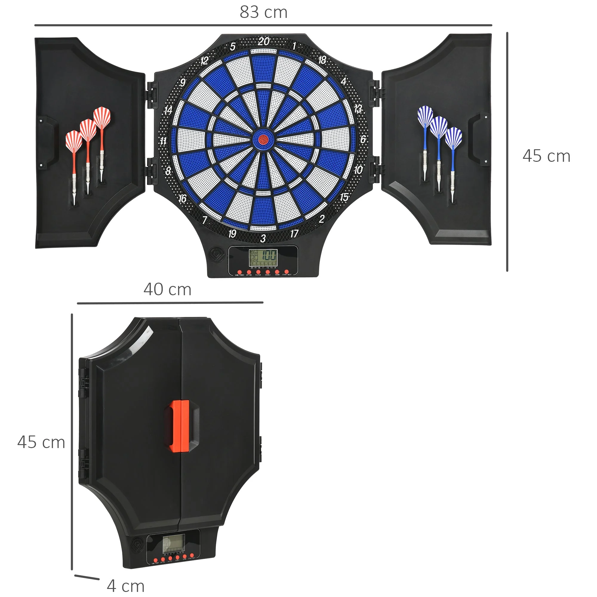 31 Games Up To 8 Player Electronic Dartboard Black & Blue by Sportnow - Image 3