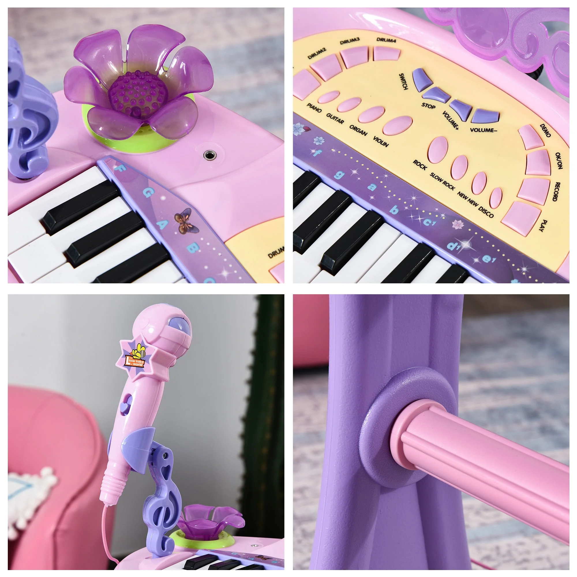 32 Keys Kids Mini Electronic Keyboard Musical Instrument Educational Game Toy Children Grand Piano Stool Micropho - Image 3