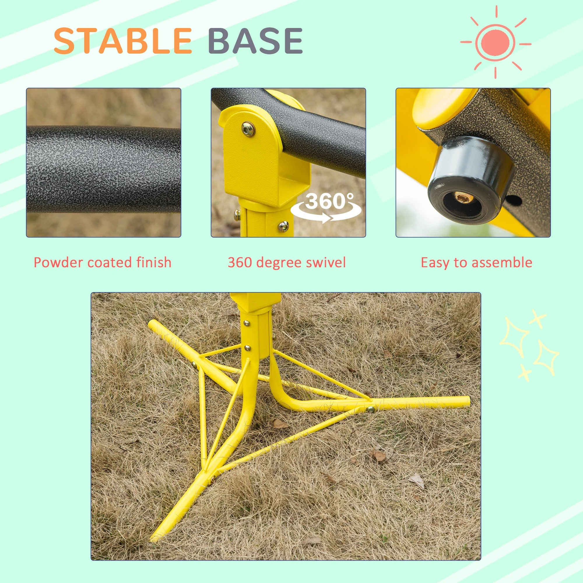 360° Rotating Kids Seesaw Metal Teeter-Totter Children Playground Equipment for Indoors and Outdoors - Image 7