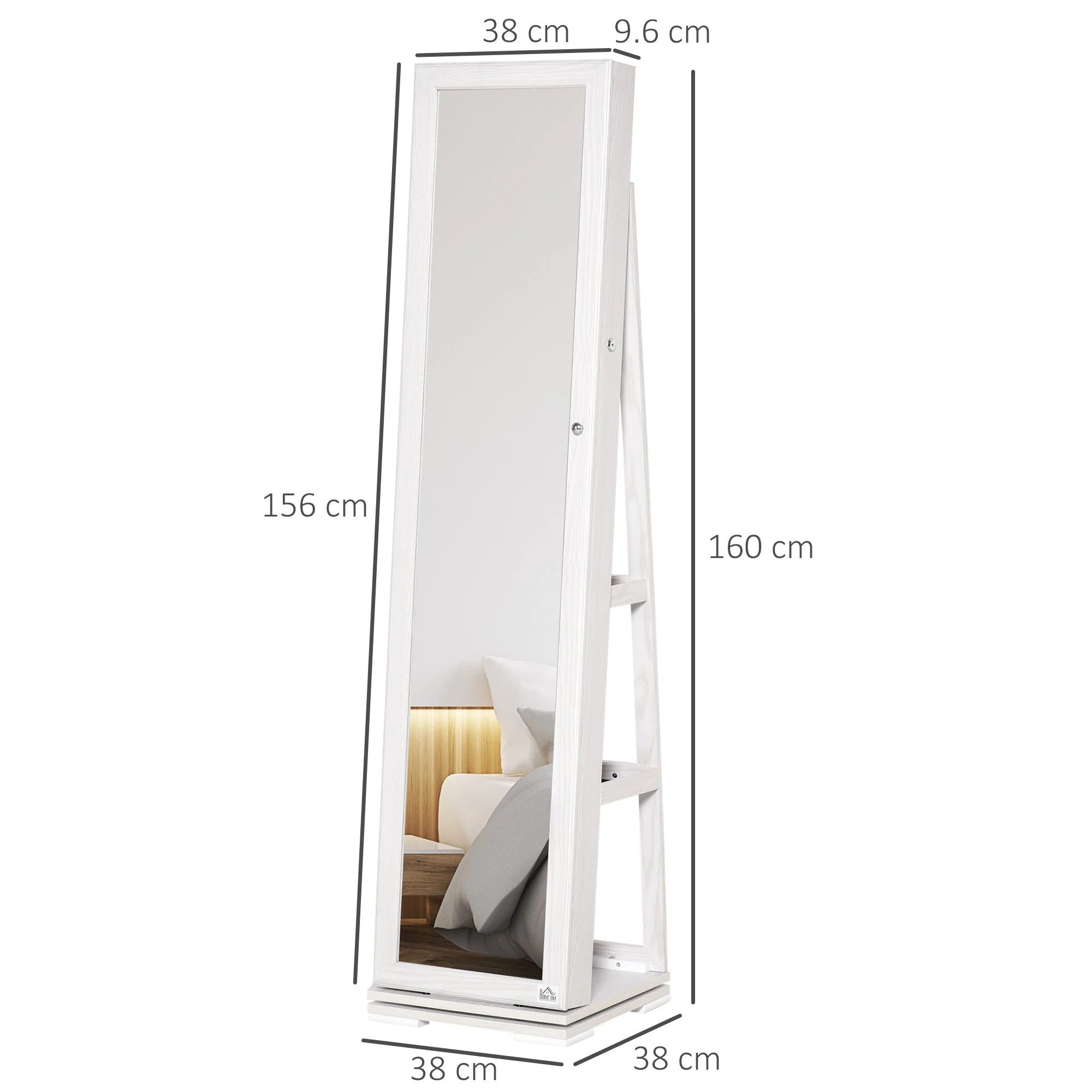 360° Swivel Jewellery Cabinet - Image 2