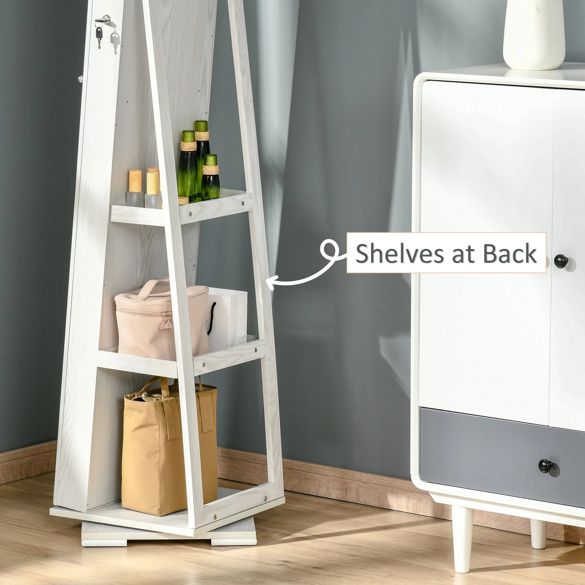 360° Swivel Jewellery Cabinet - Image 6