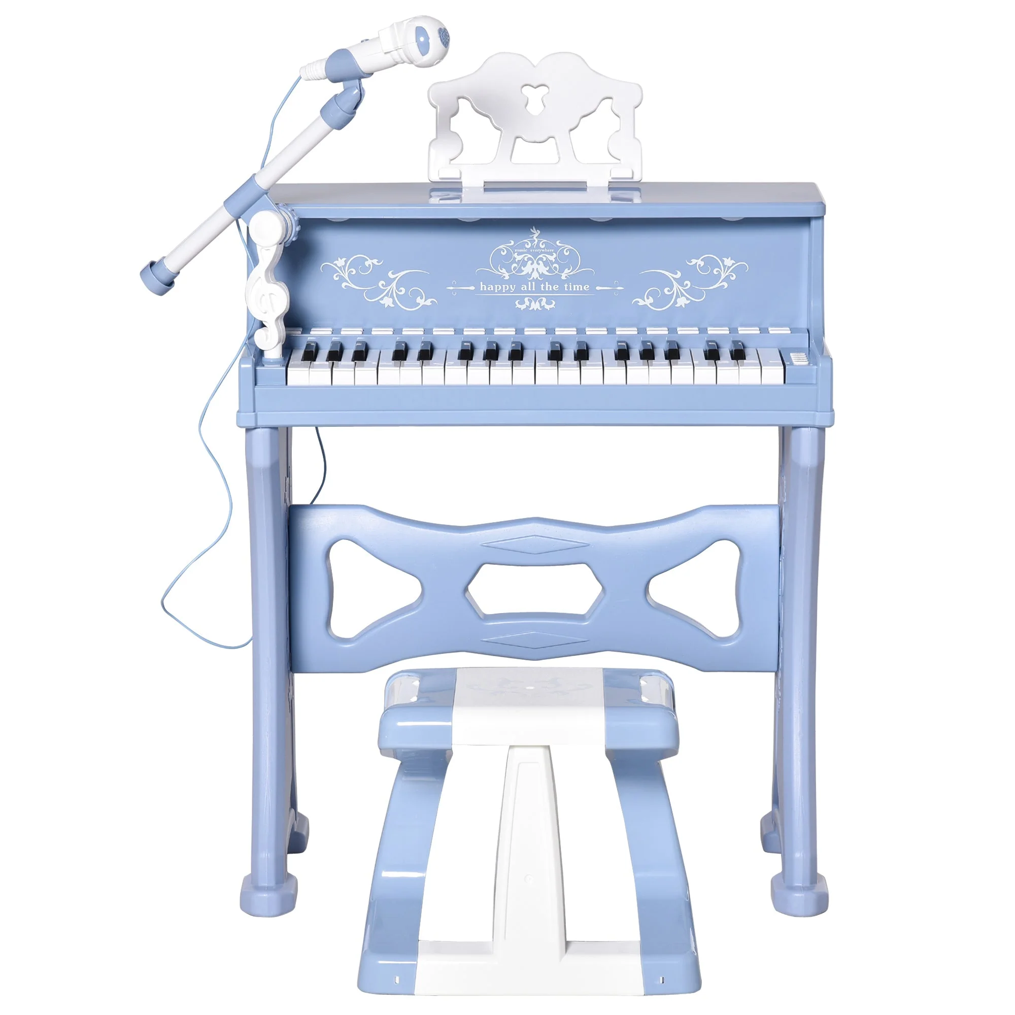 37 Key Kids Battery Keyboard Mini Grand Piano Stool Microphone Musical Toy - Image 7