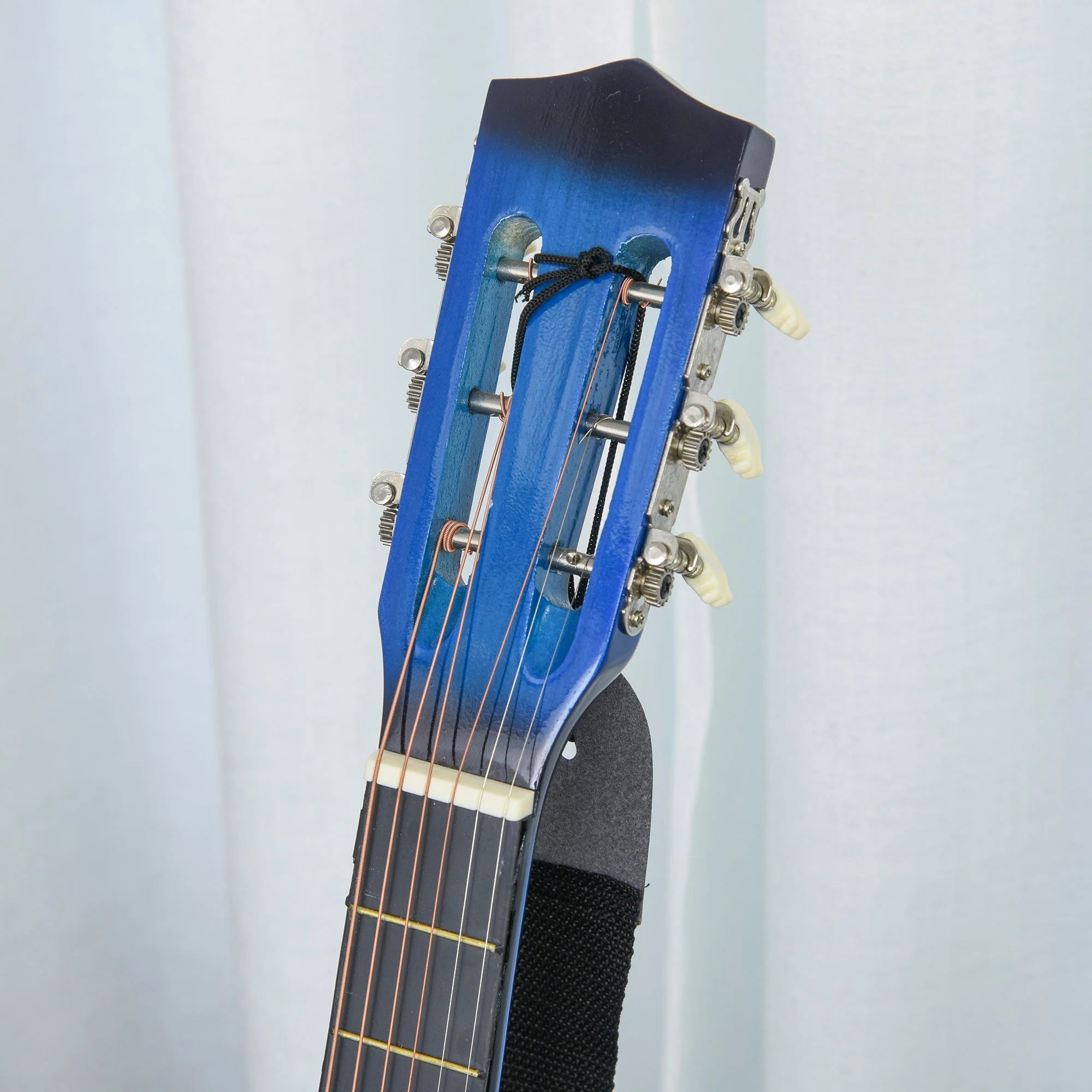 38" Beginners Basswood Acoustic Guitar Blue - Image 9