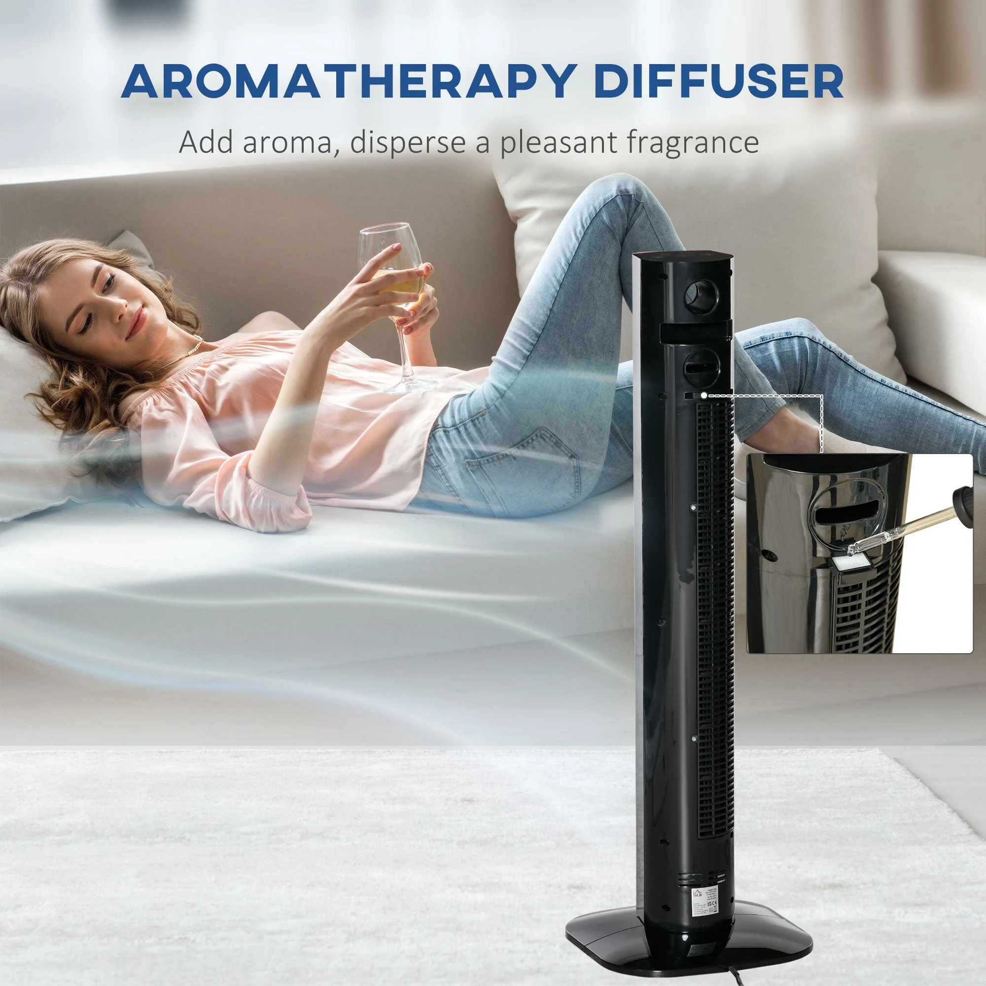 38" Freestanding Tower Fan Cooling with Aroma Function - Image 5