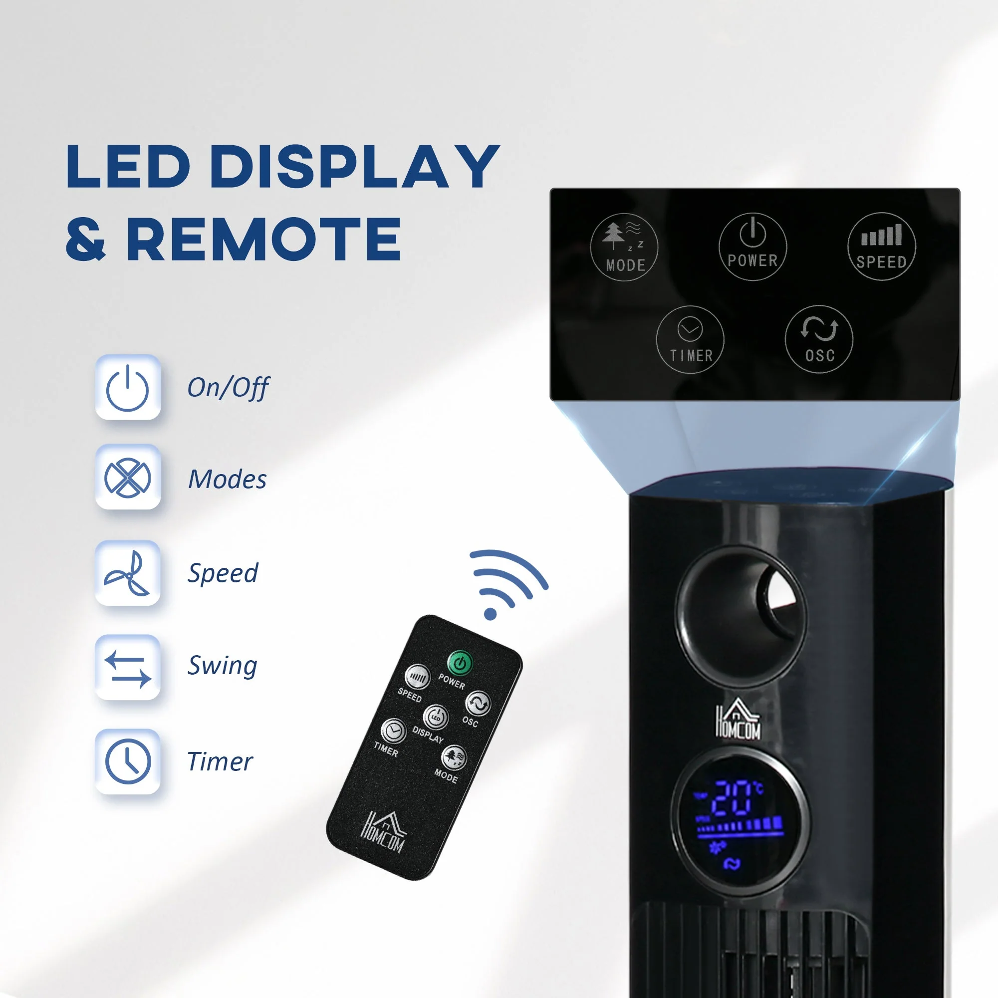 38" Freestanding Tower Fan Cooling with Aroma Function - Image 8