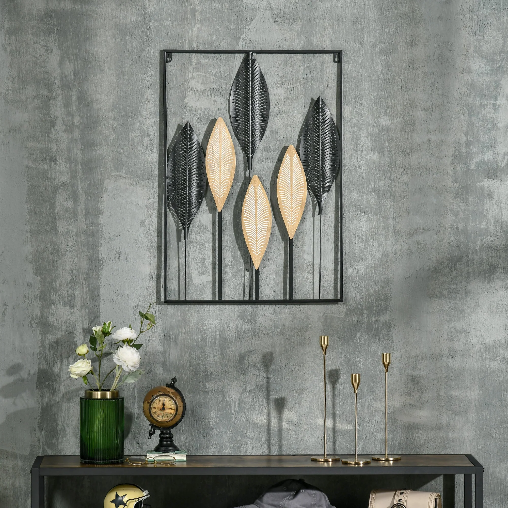 3D Metal Wall Art Modern Banana Leaves Hanging Wall Sculpture Home Decor for Living Room Bedroom Dining Room - Image 9