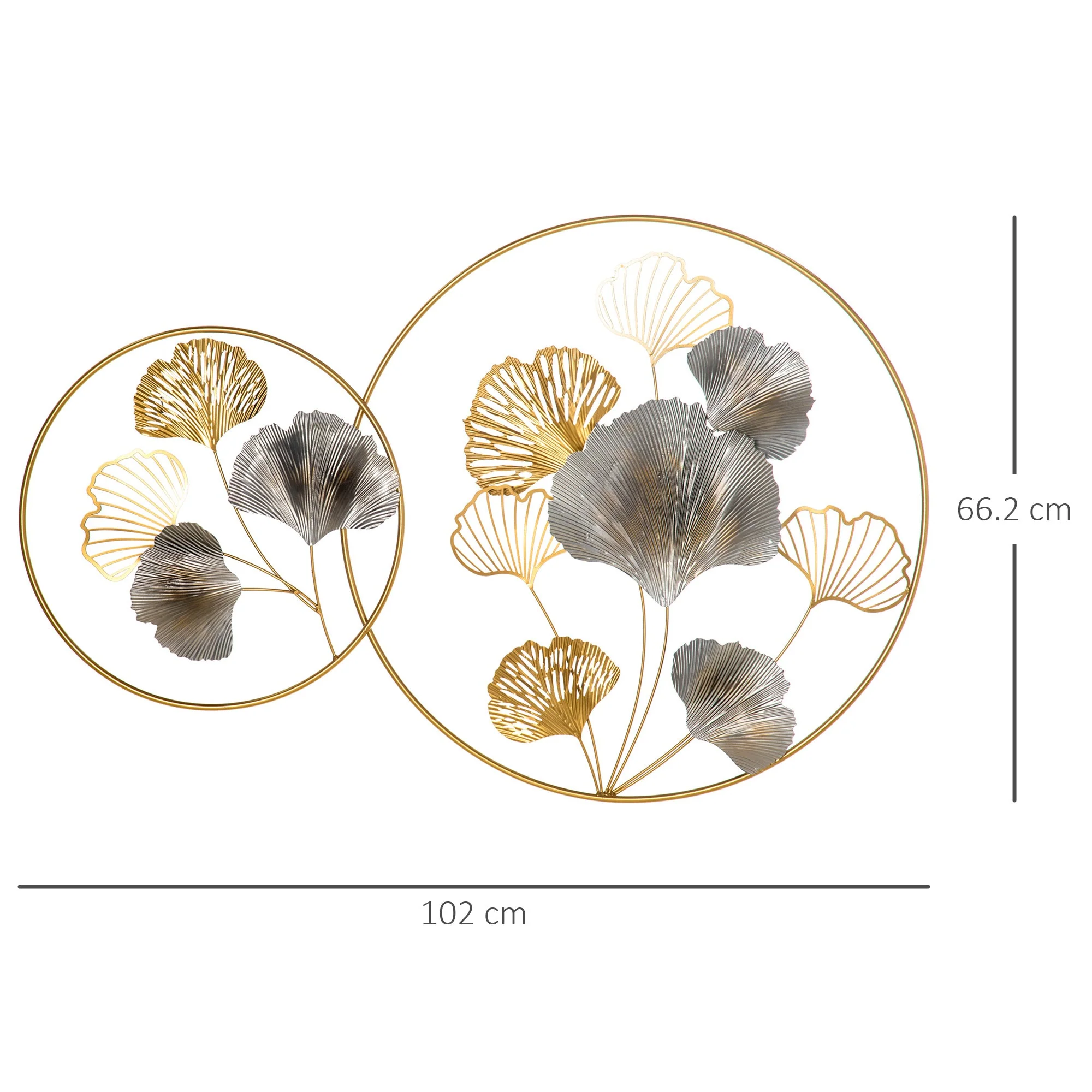 3D Metal Wall Art Modern Ginkgo Leaves Hanging Wall Sculptures Home Decor for Living Room Bedroom Dining Room - Image 3