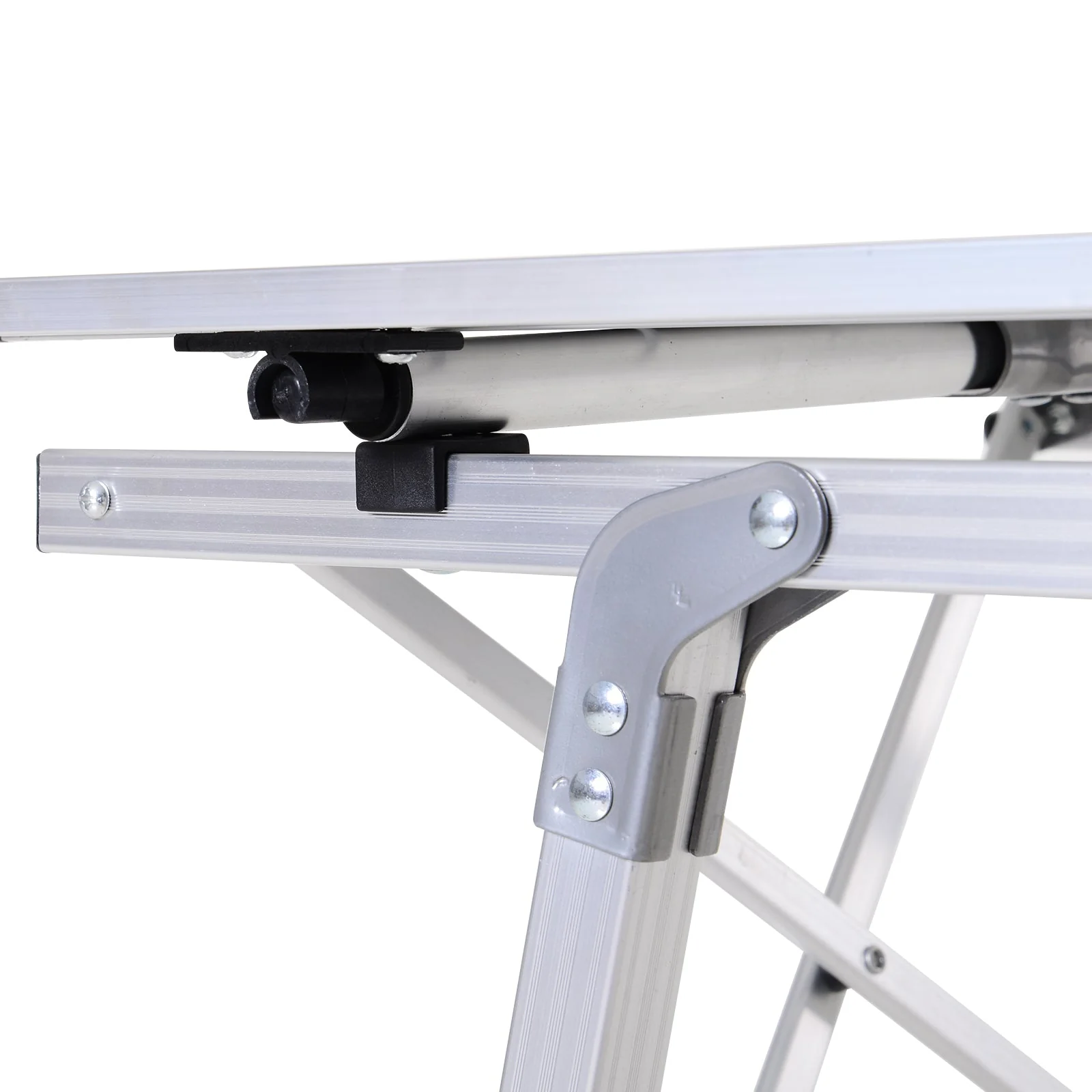 3FT Folding Aluminium Picnic Table Portable Camping Table Roll Up Top with Carrying Bag Silver - Image 7