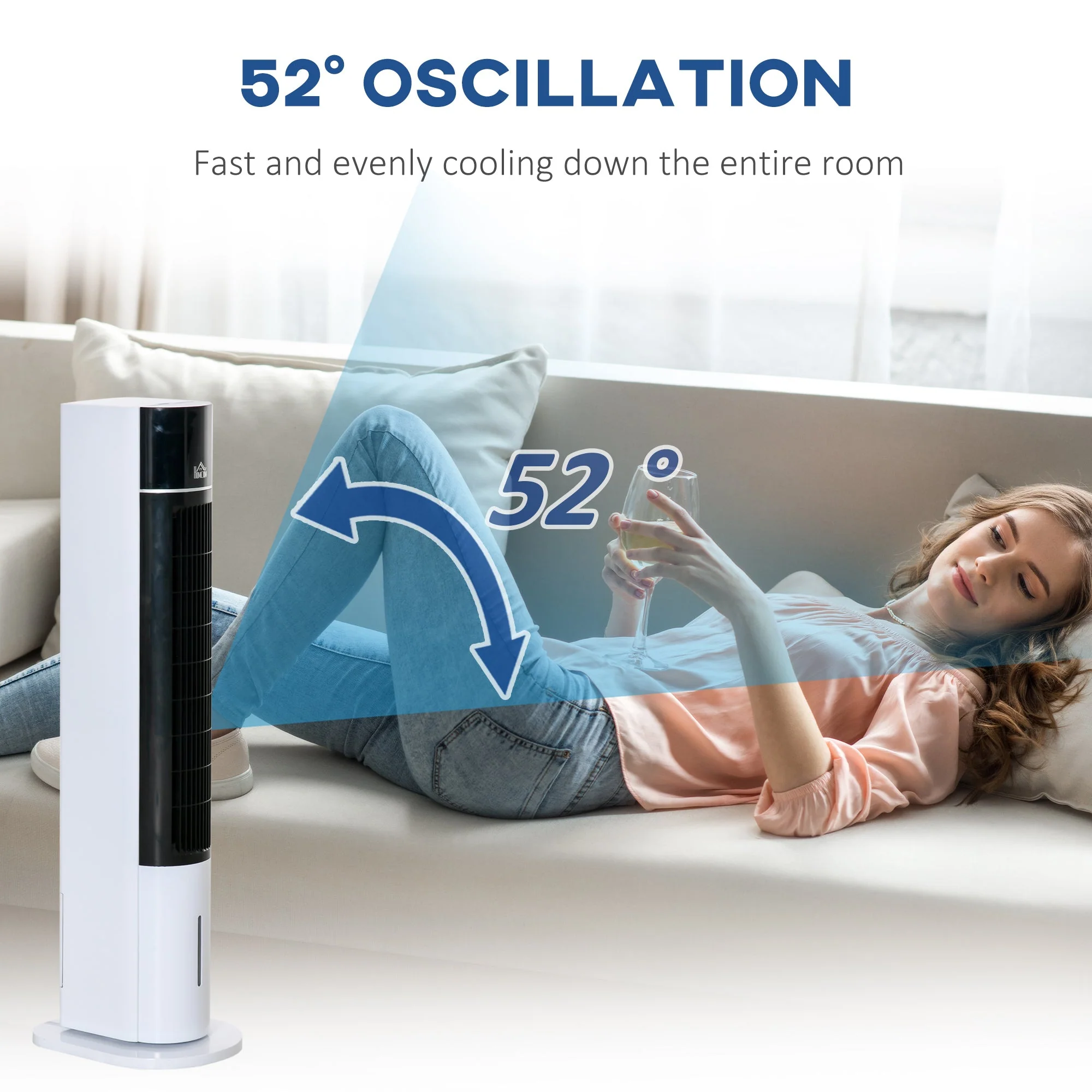 3L Oscillating Three Speed Air Cooler With Timer & Remote Control White & Black - Image 8