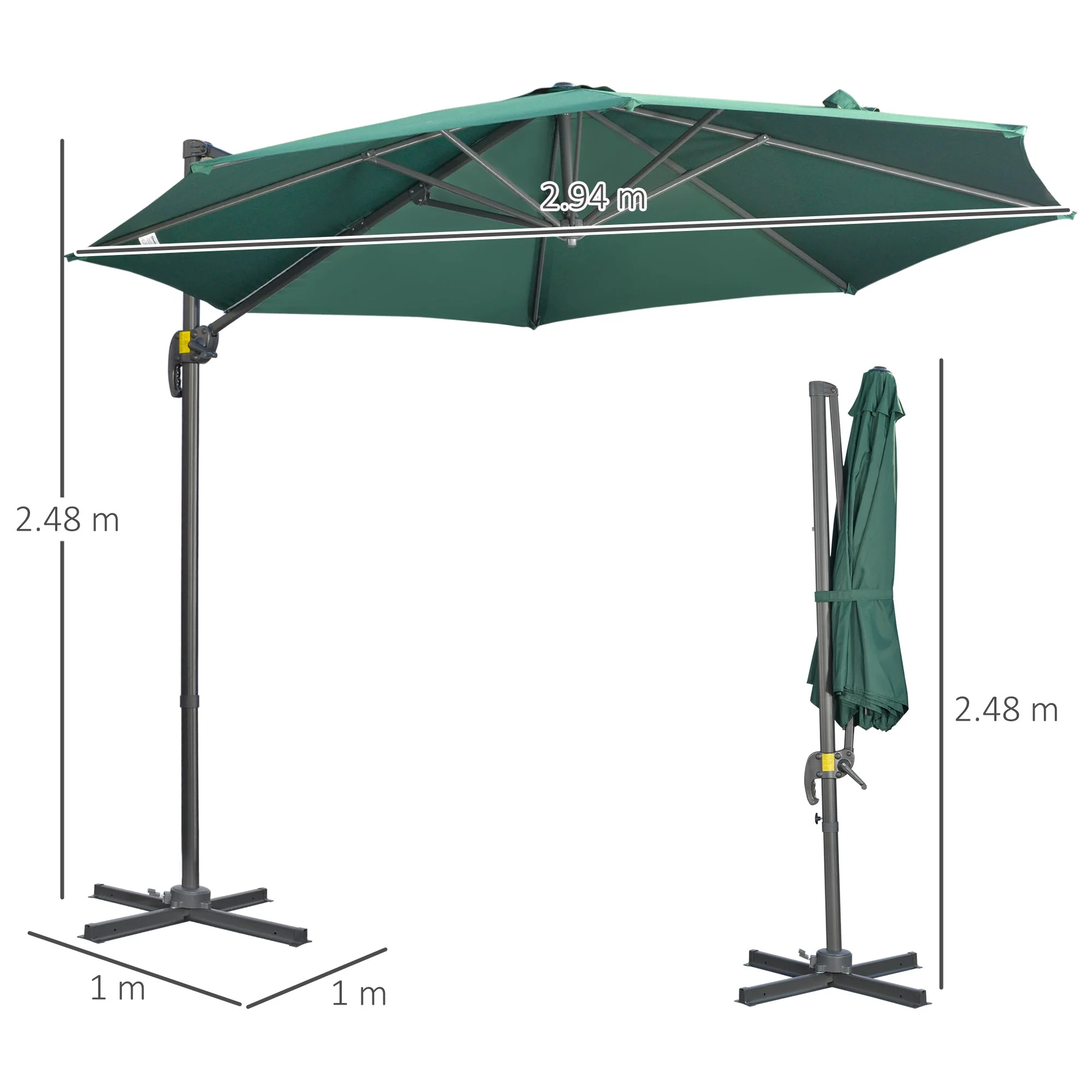3m 360° Rotating Cantilever Parasol - Image 3