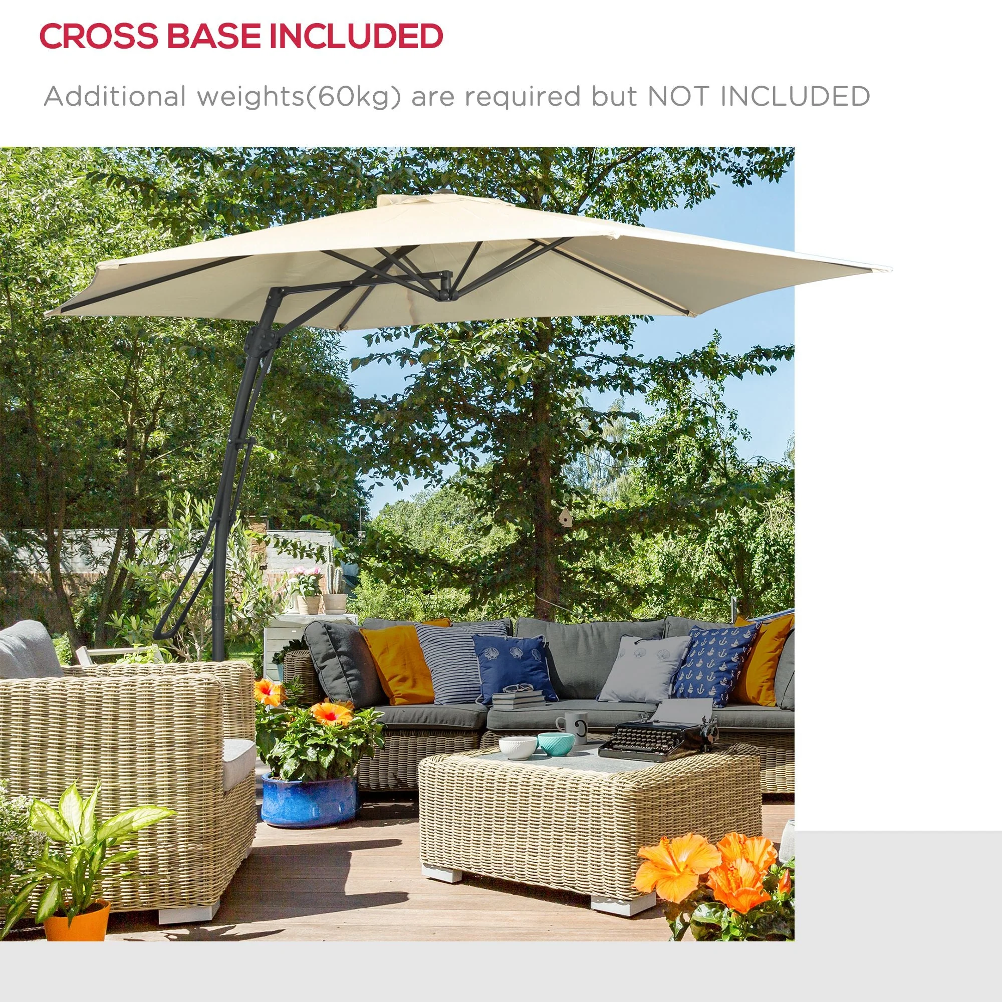 3m Cantilever Parasol with Easy Lever - Image 5
