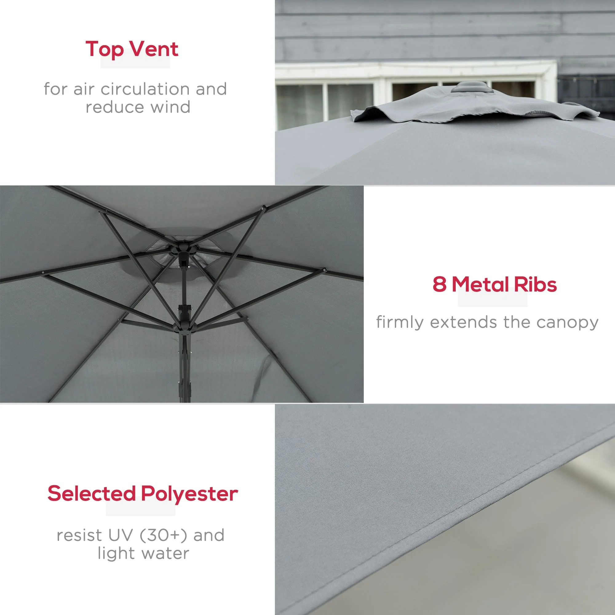 3m Cantilever Parasol with Easy Lever - Image 4