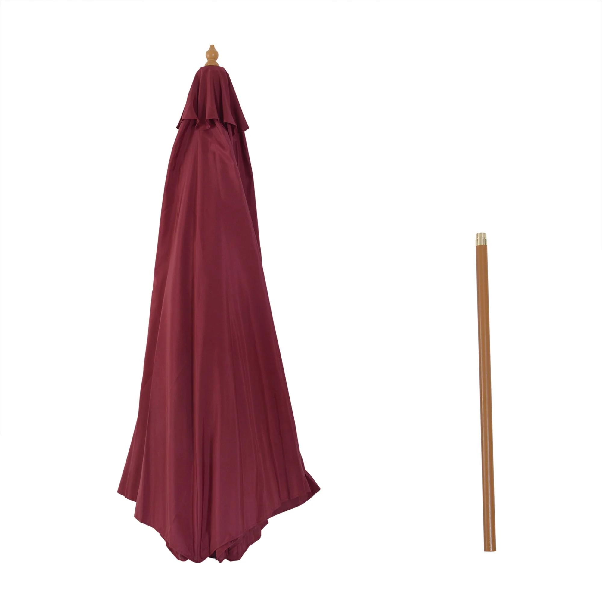 3M Fir Wooden Parasol Garden Umbrellas 8 Ribs Bamboo Sun Shade Patio Outdoor Umbrella Canopy - Image 9