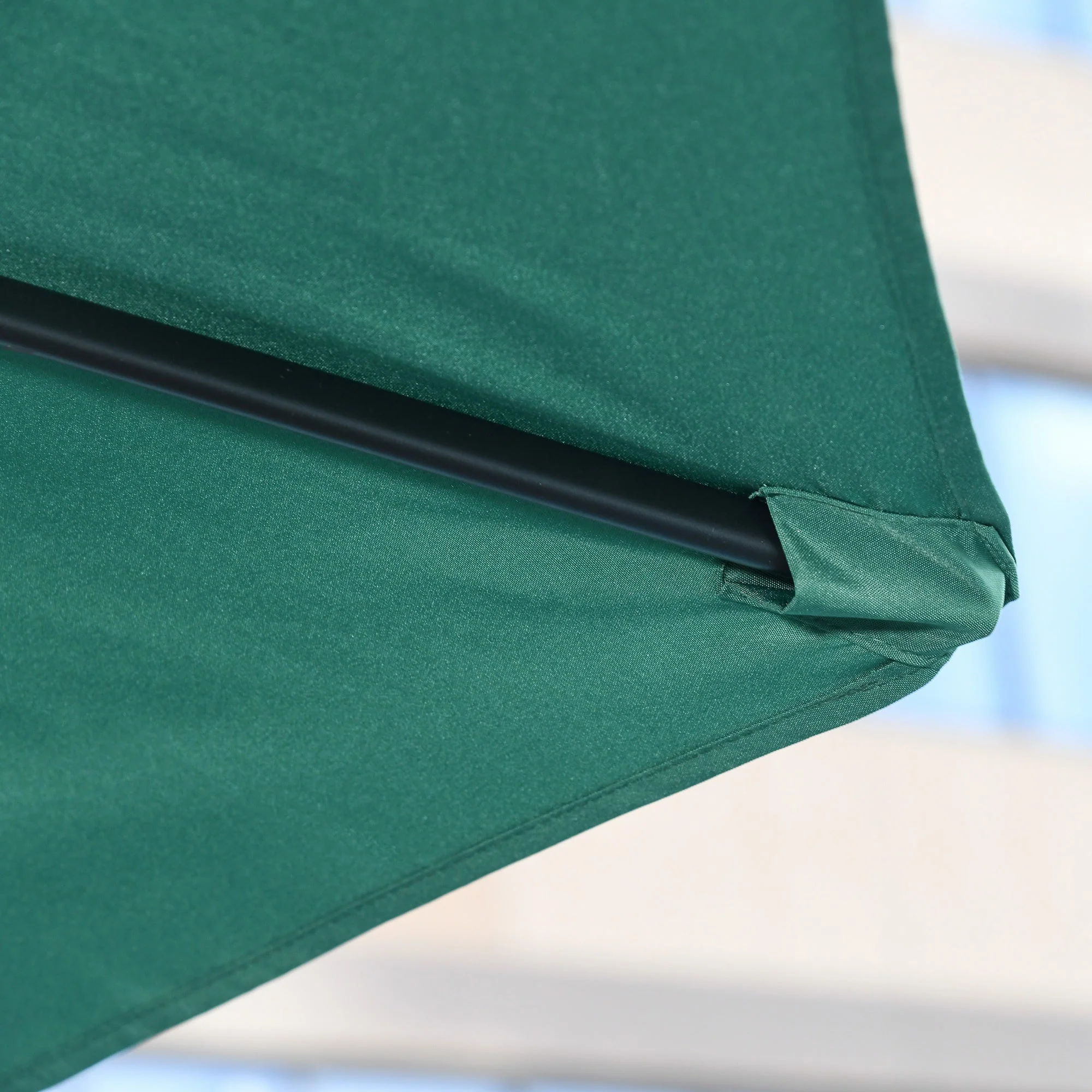 3M Half Round Parasol Umbrella Balcony Metal Frame Outdoor NO BASE Green - Image 7
