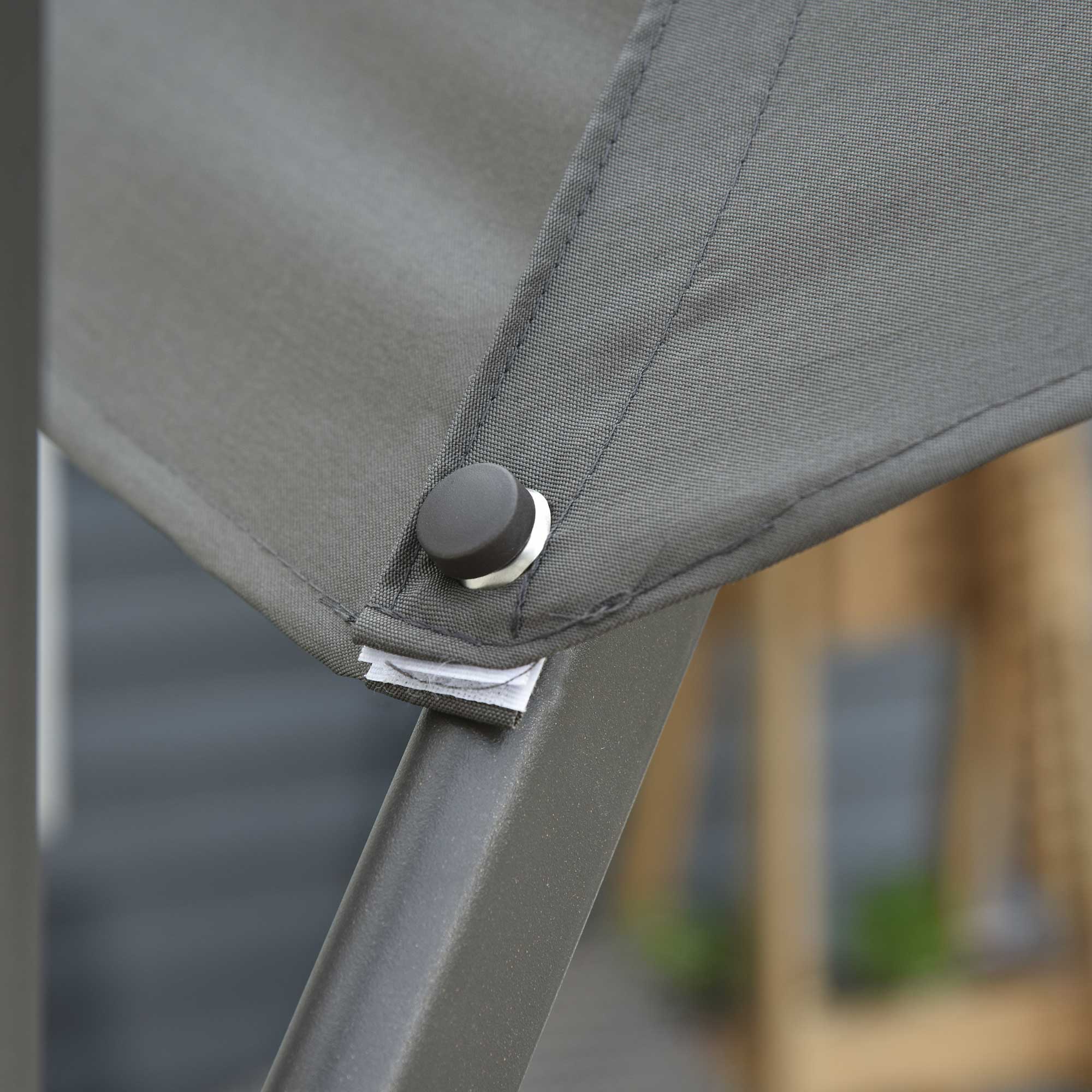 3M Offset Parasol Cantilever Hanging Umbrella 360° Rotation w/ Base Dark Grey - Image 9