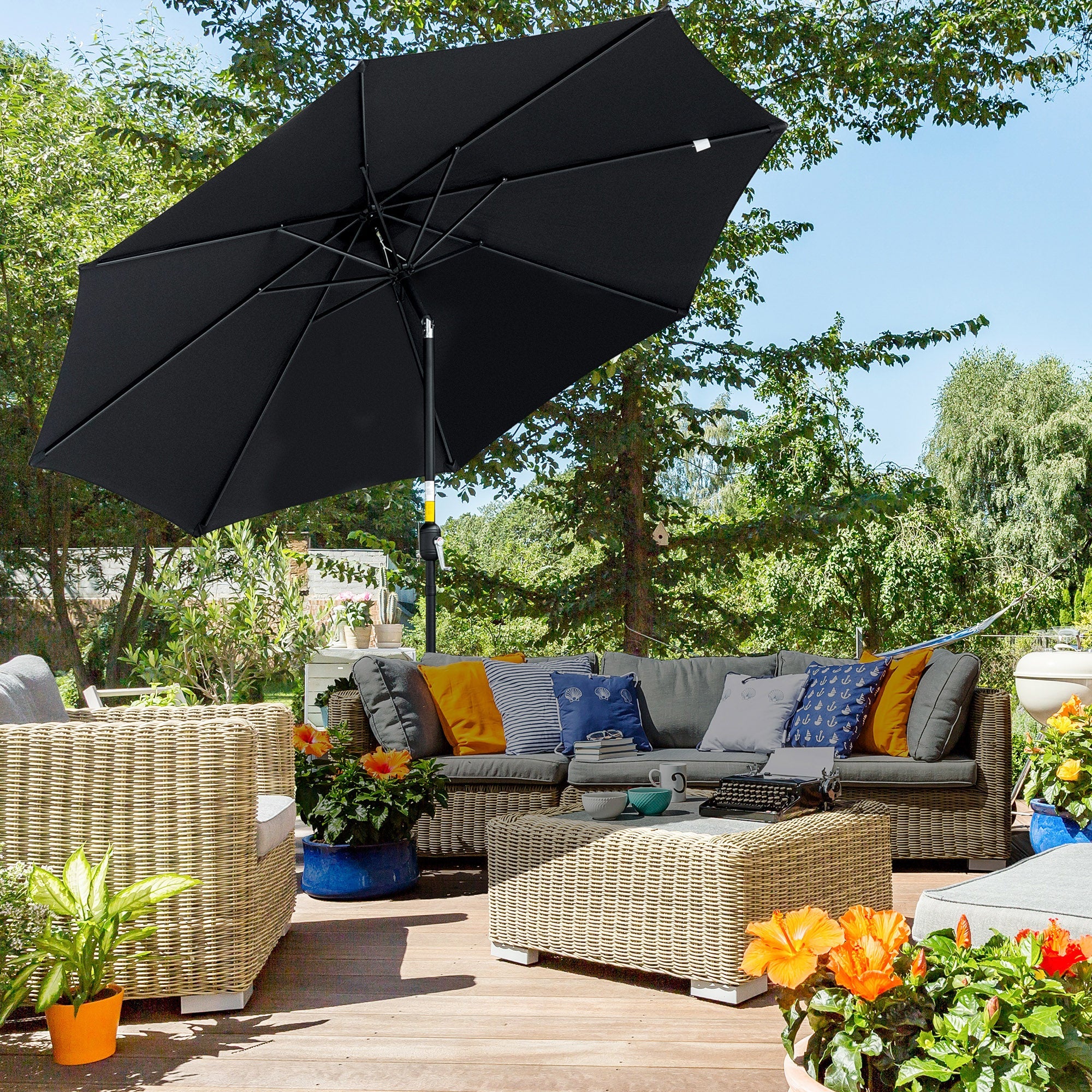 3M Tilting Parasol Garden Umbrellas - Image 2
