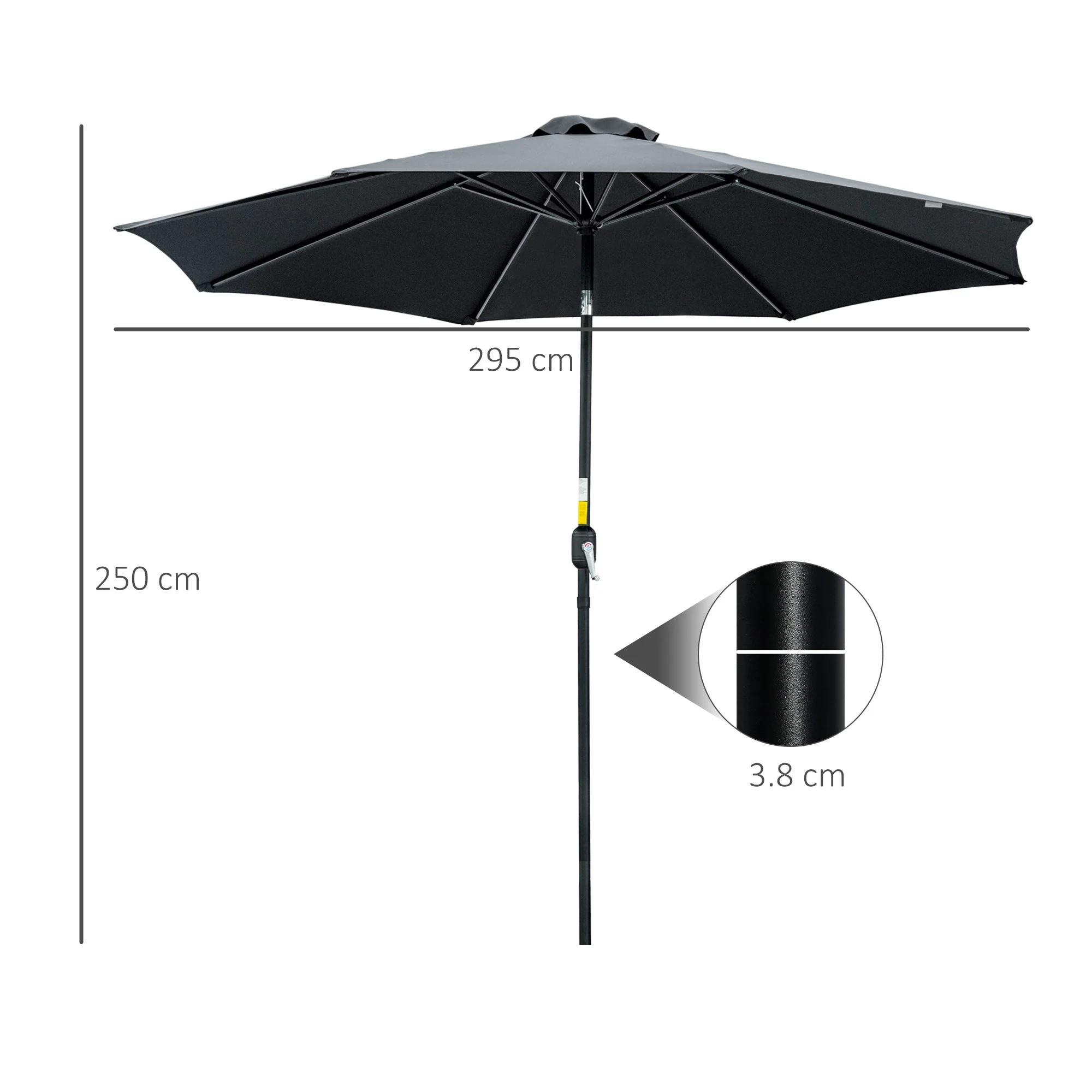 3M Tilting Parasol Garden Umbrellas - Image 3
