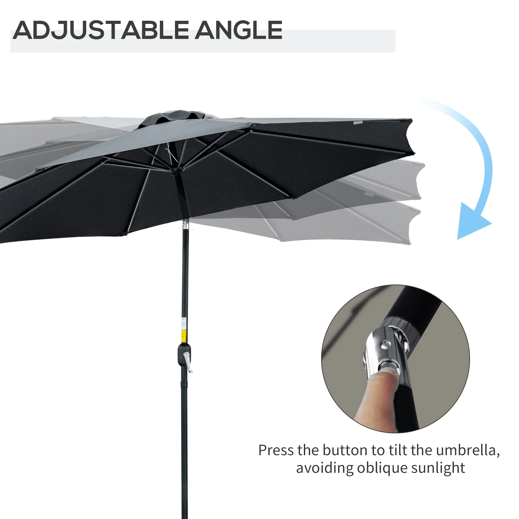 3M Tilting Parasol Garden Umbrellas - Image 4