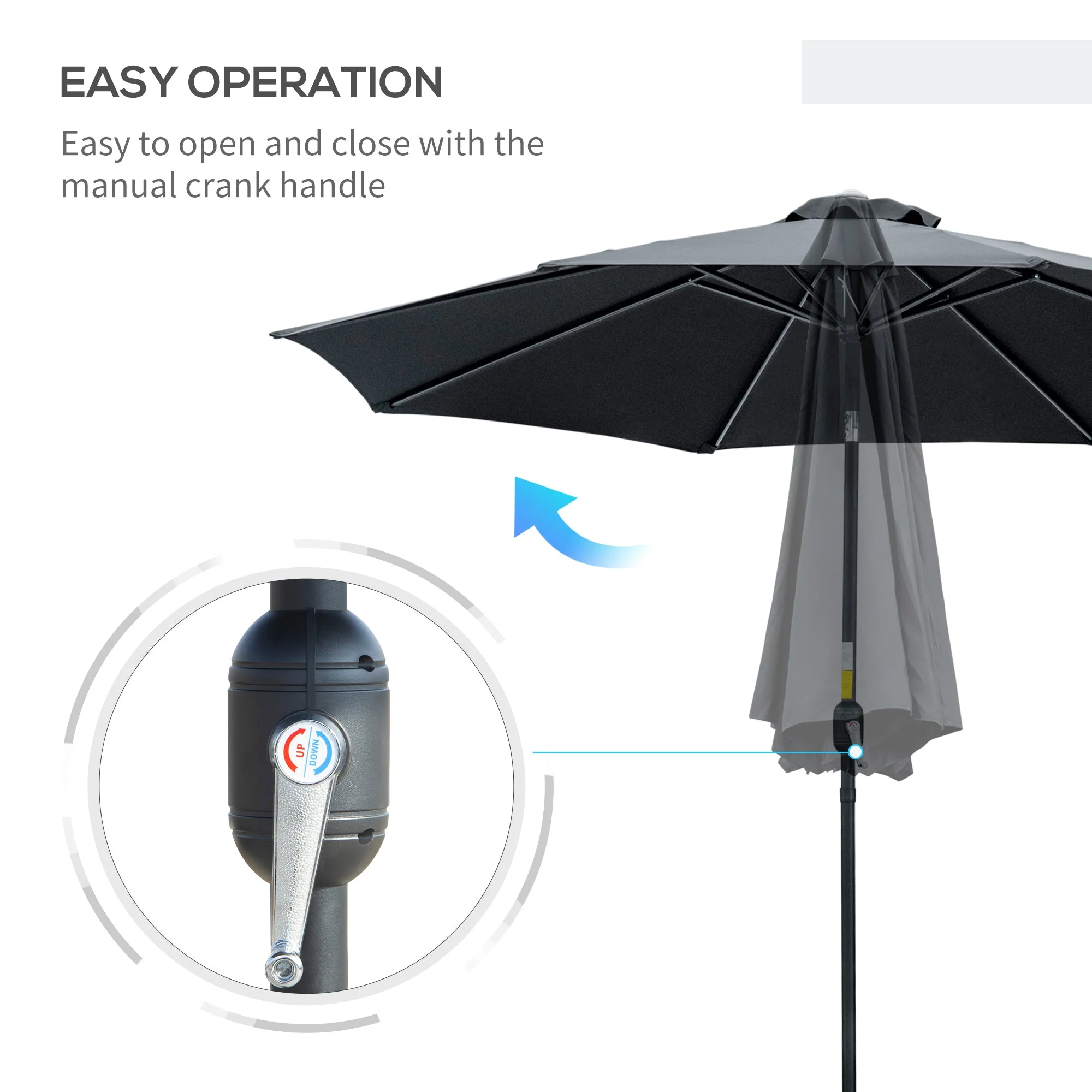 3M Tilting Parasol Garden Umbrellas - Image 5