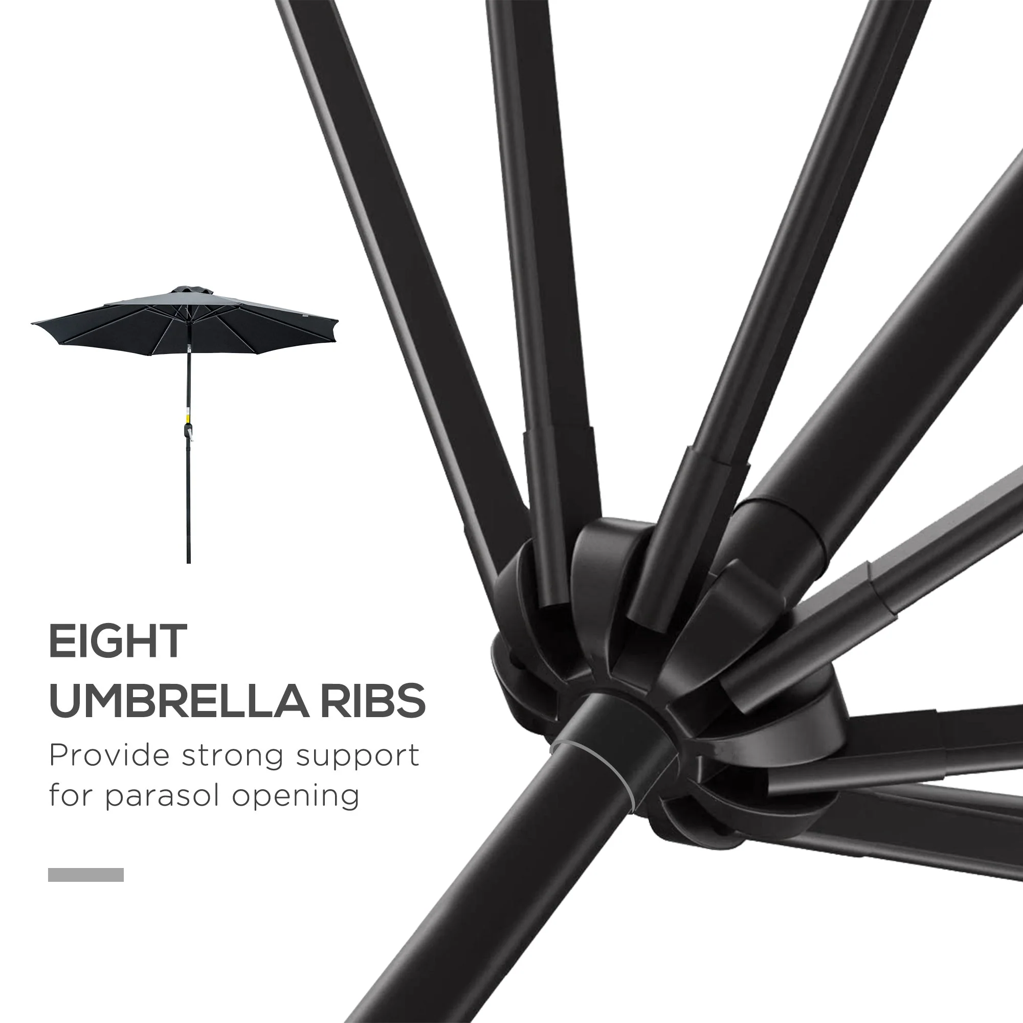 3M Tilting Parasol Garden Umbrellas - Image 7