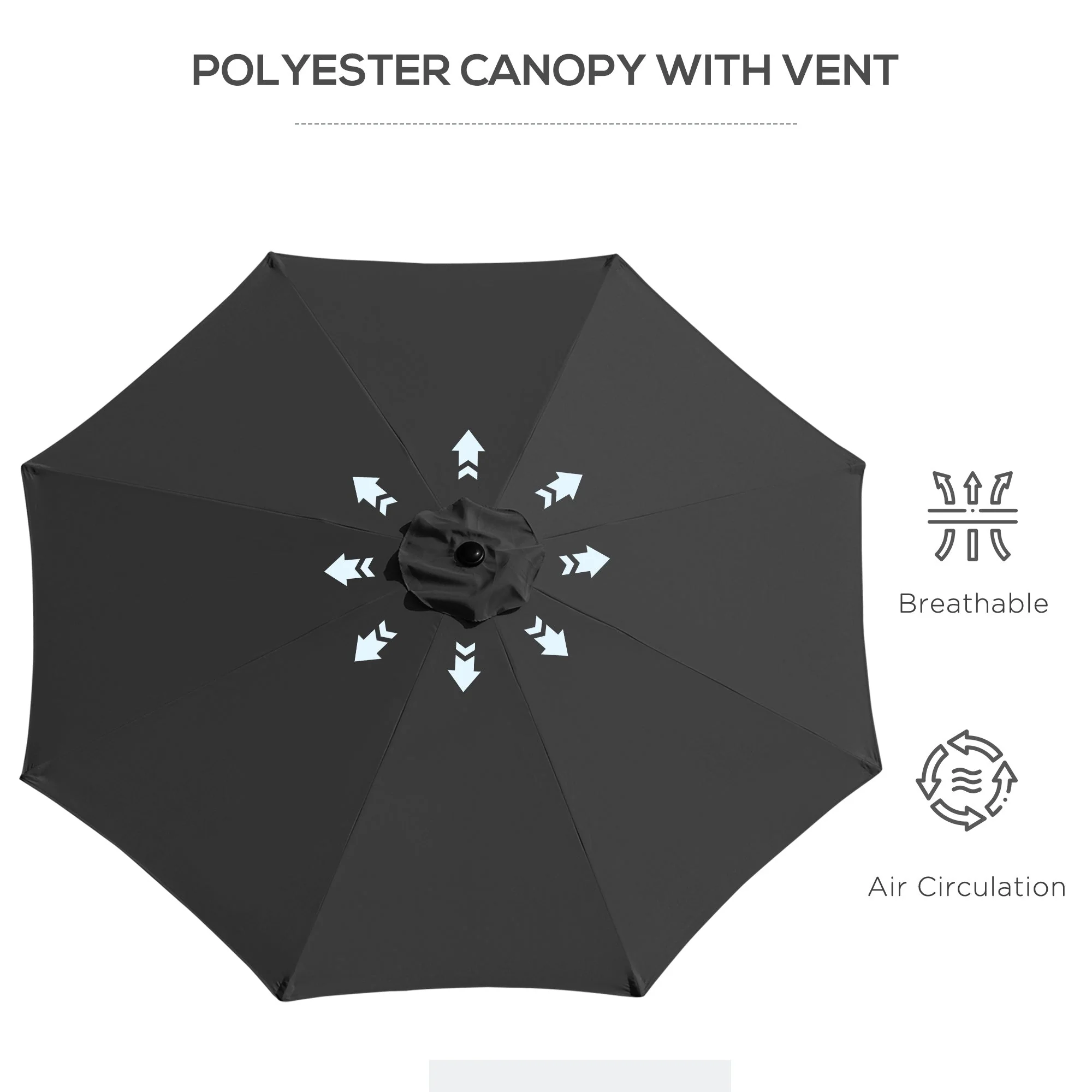 3M Tilting Parasol Garden Umbrellas - Image 8