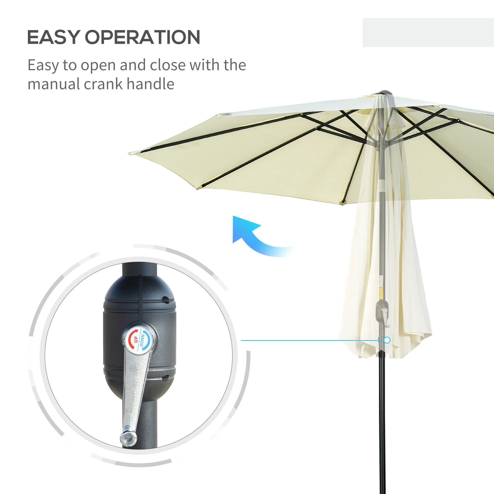 3M Tilting Parasol Garden Umbrellas - Image 4