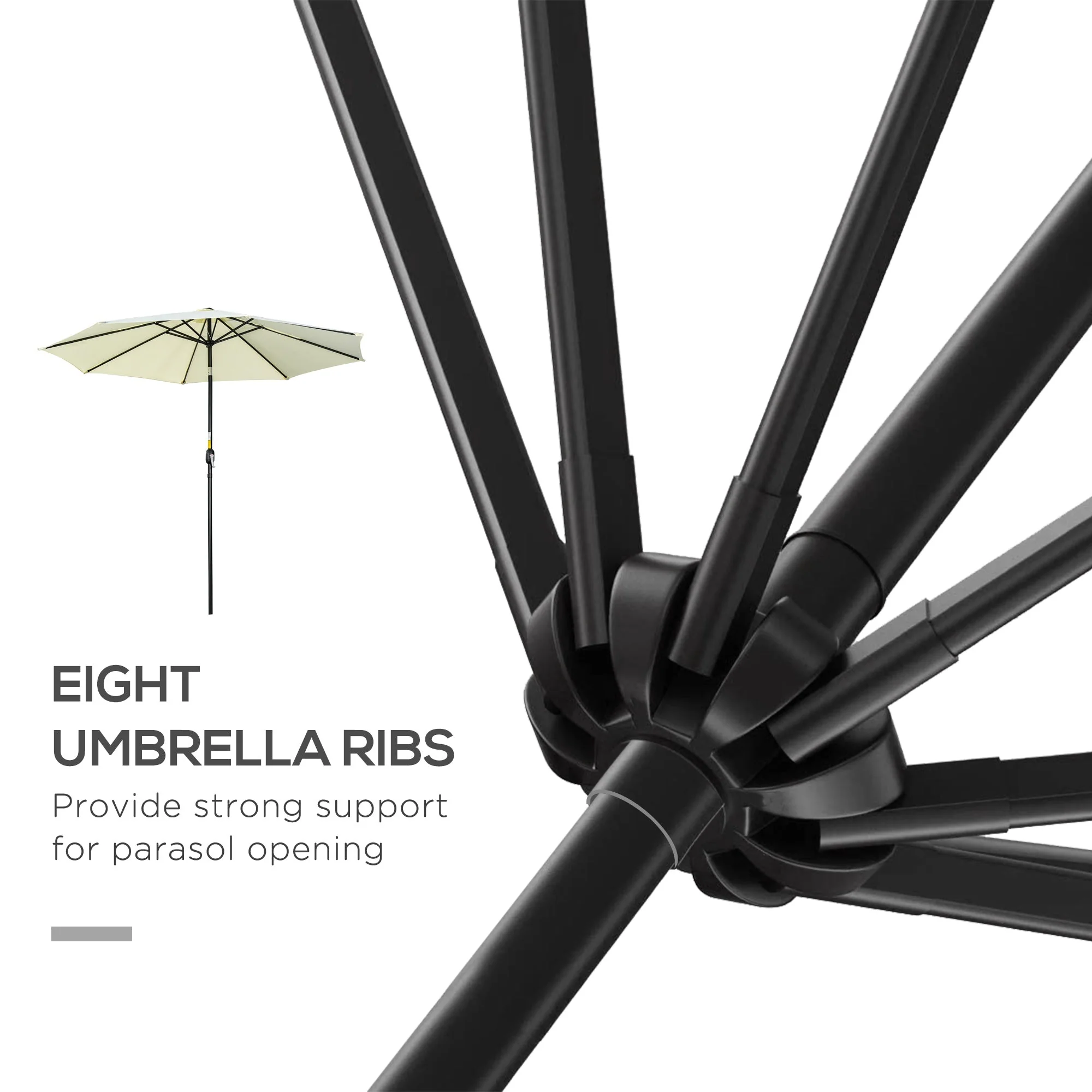3M Tilting Parasol Garden Umbrellas - Image 6