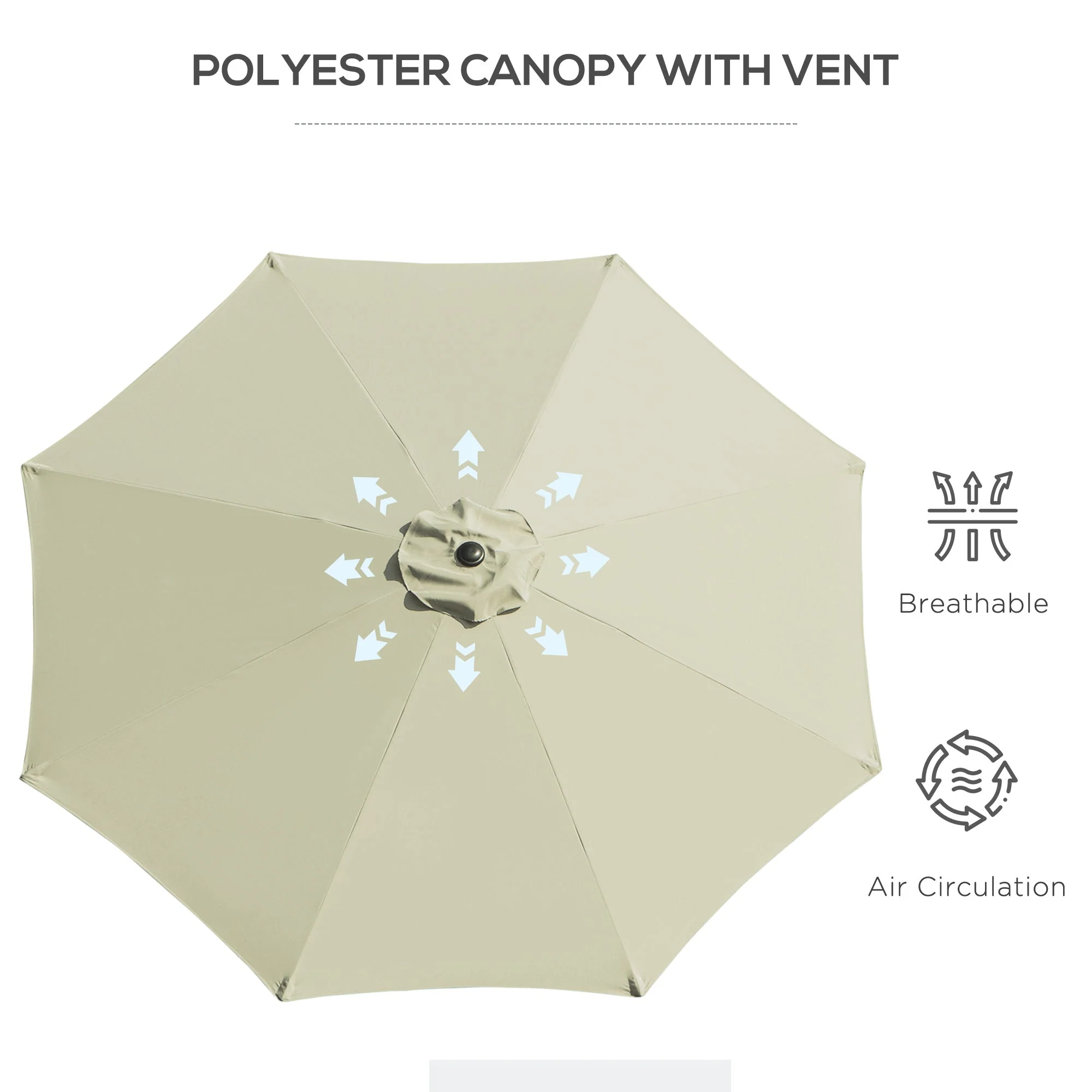 3M Tilting Parasol Garden Umbrellas - Image 7