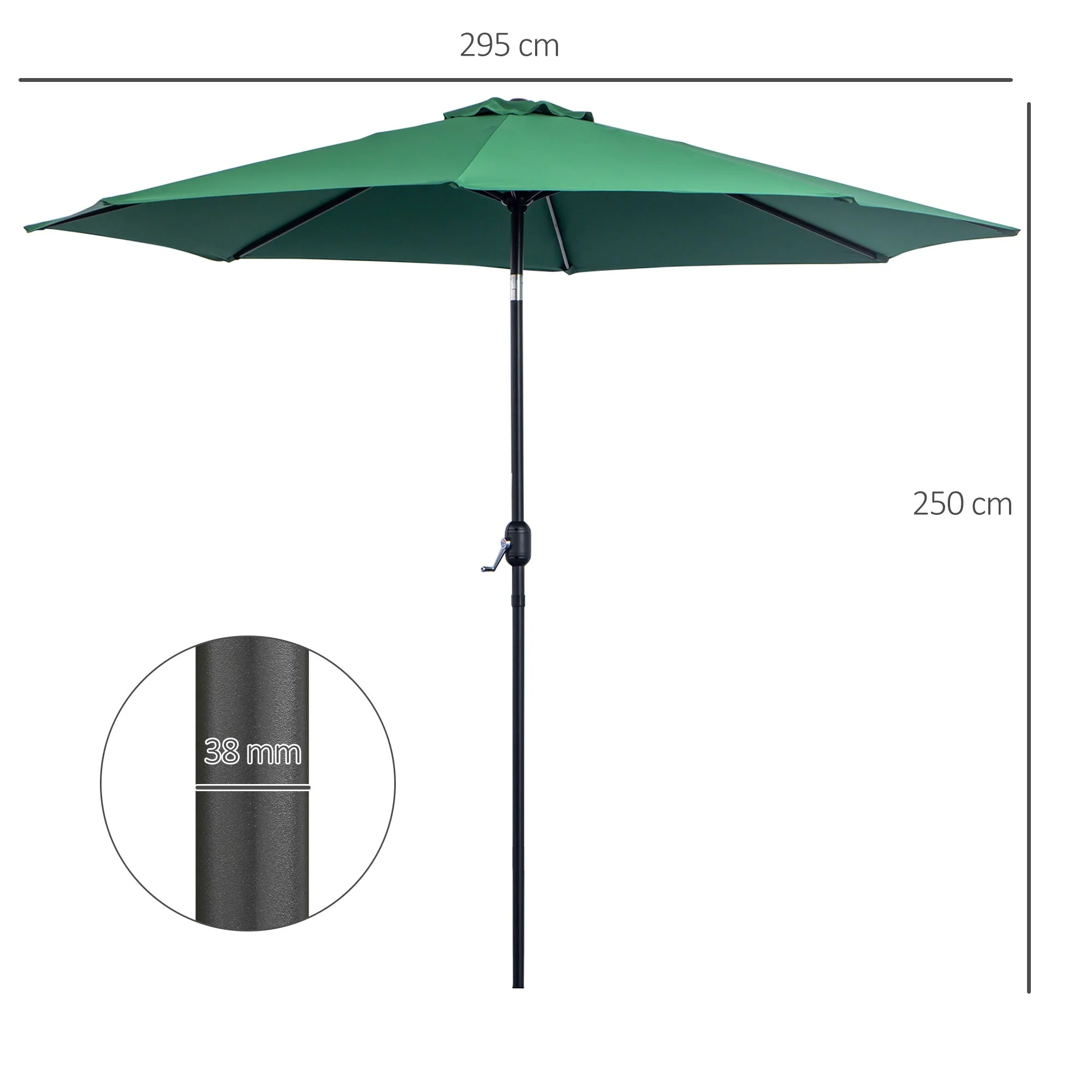 3M Tilting Parasol Garden Umbrellas - Image 2