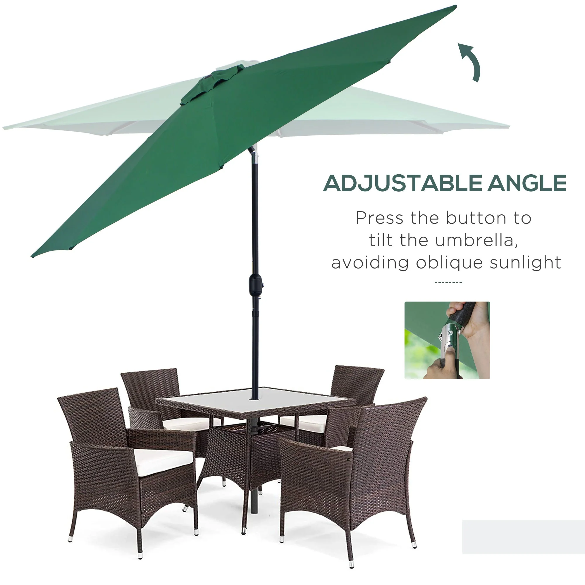 3M Tilting Parasol Garden Umbrellas - Image 3