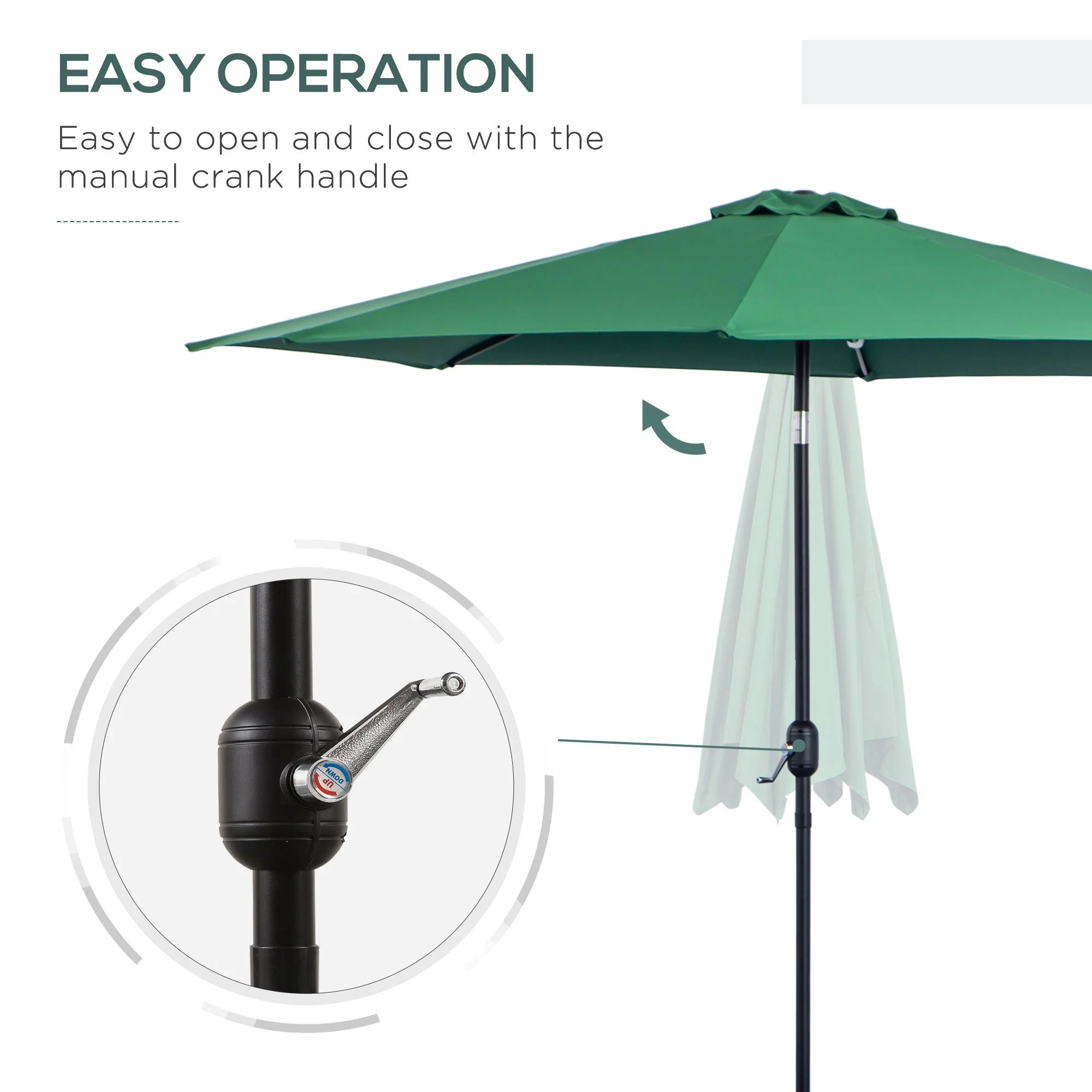 3M Tilting Parasol Garden Umbrellas - Image 4