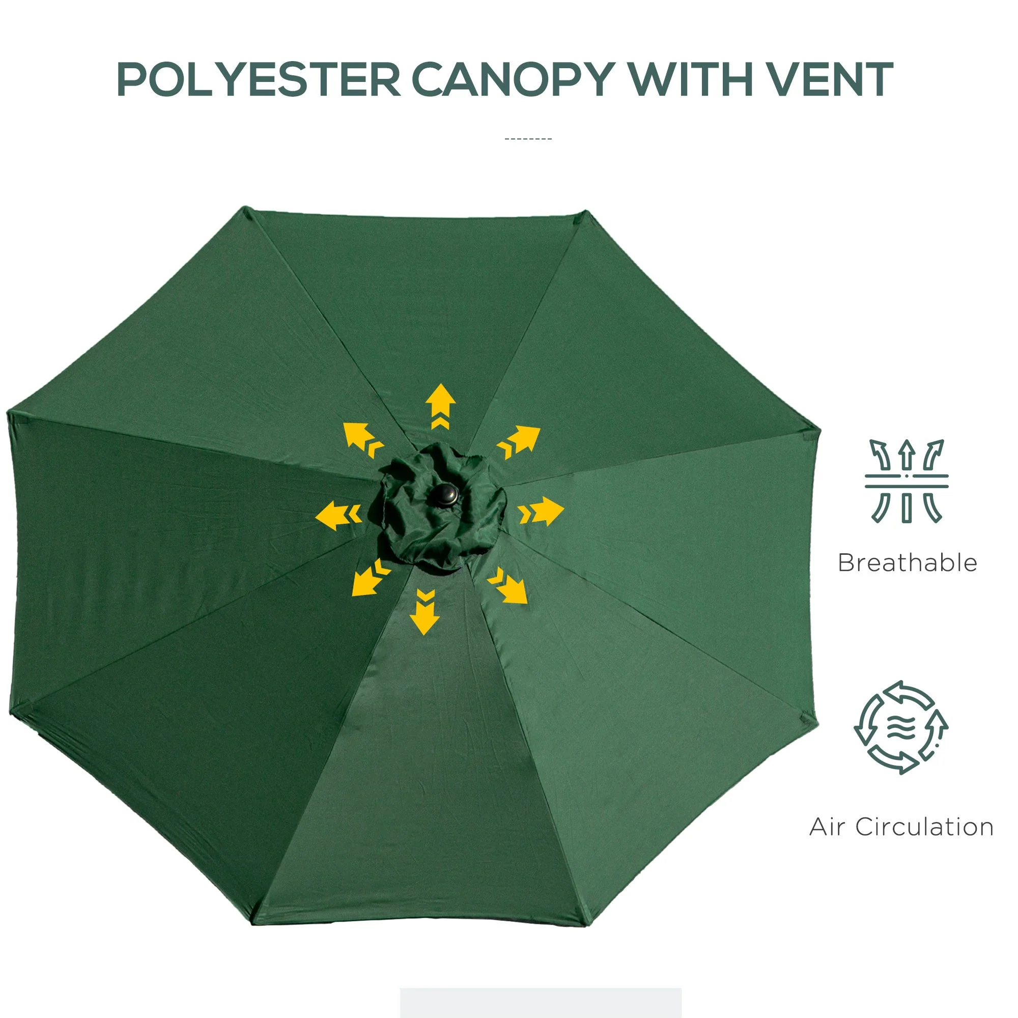 3M Tilting Parasol Garden Umbrellas - Image 7