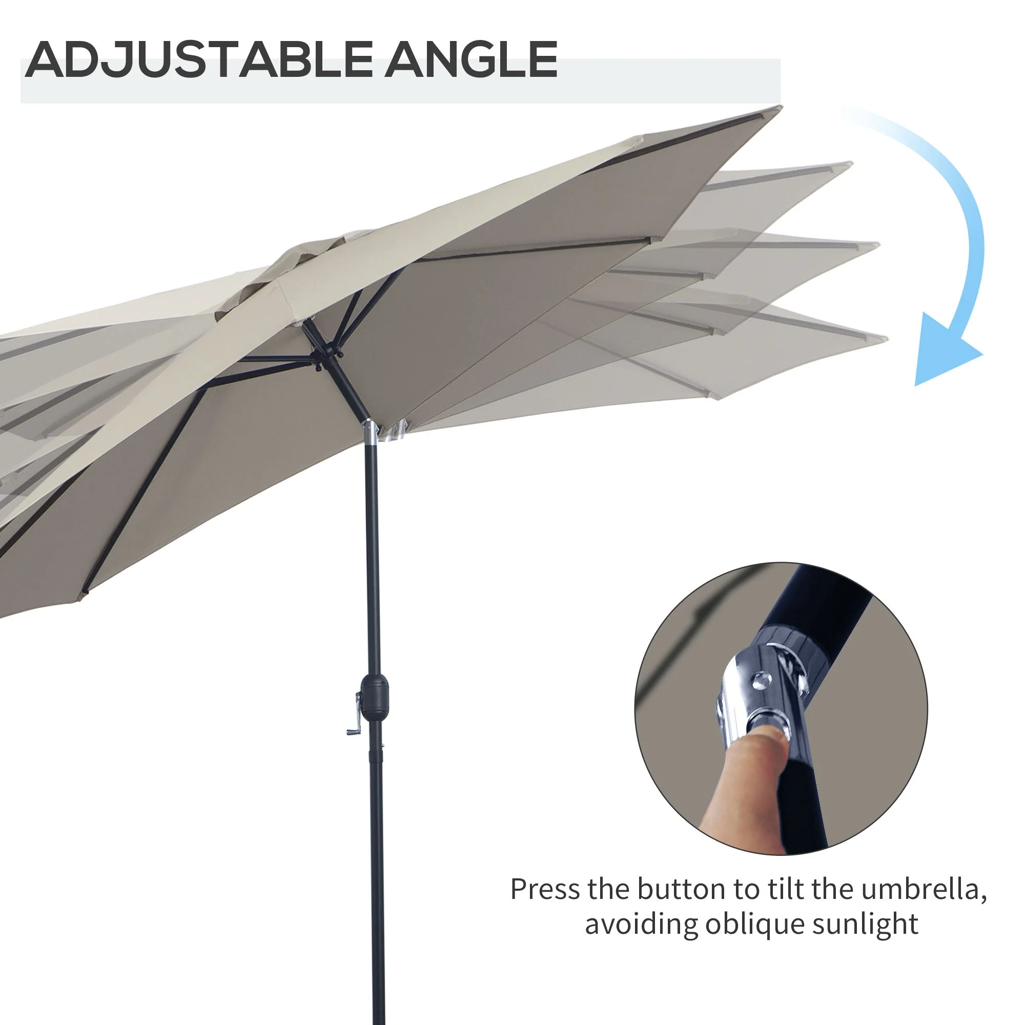 3M Tilting Parasol Garden Umbrellas - Image 3