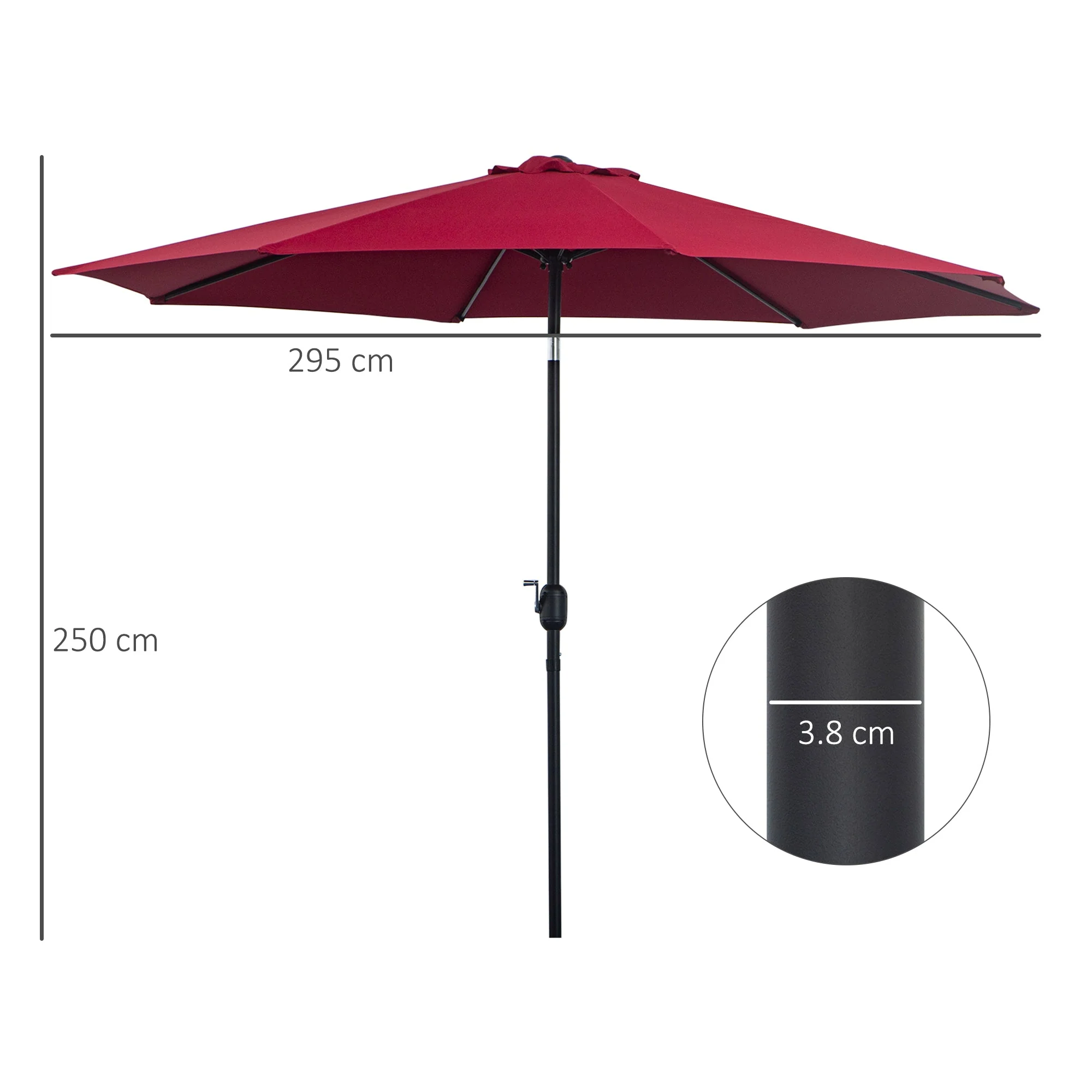 3M Tilting Parasol Garden Umbrellas - Image 2