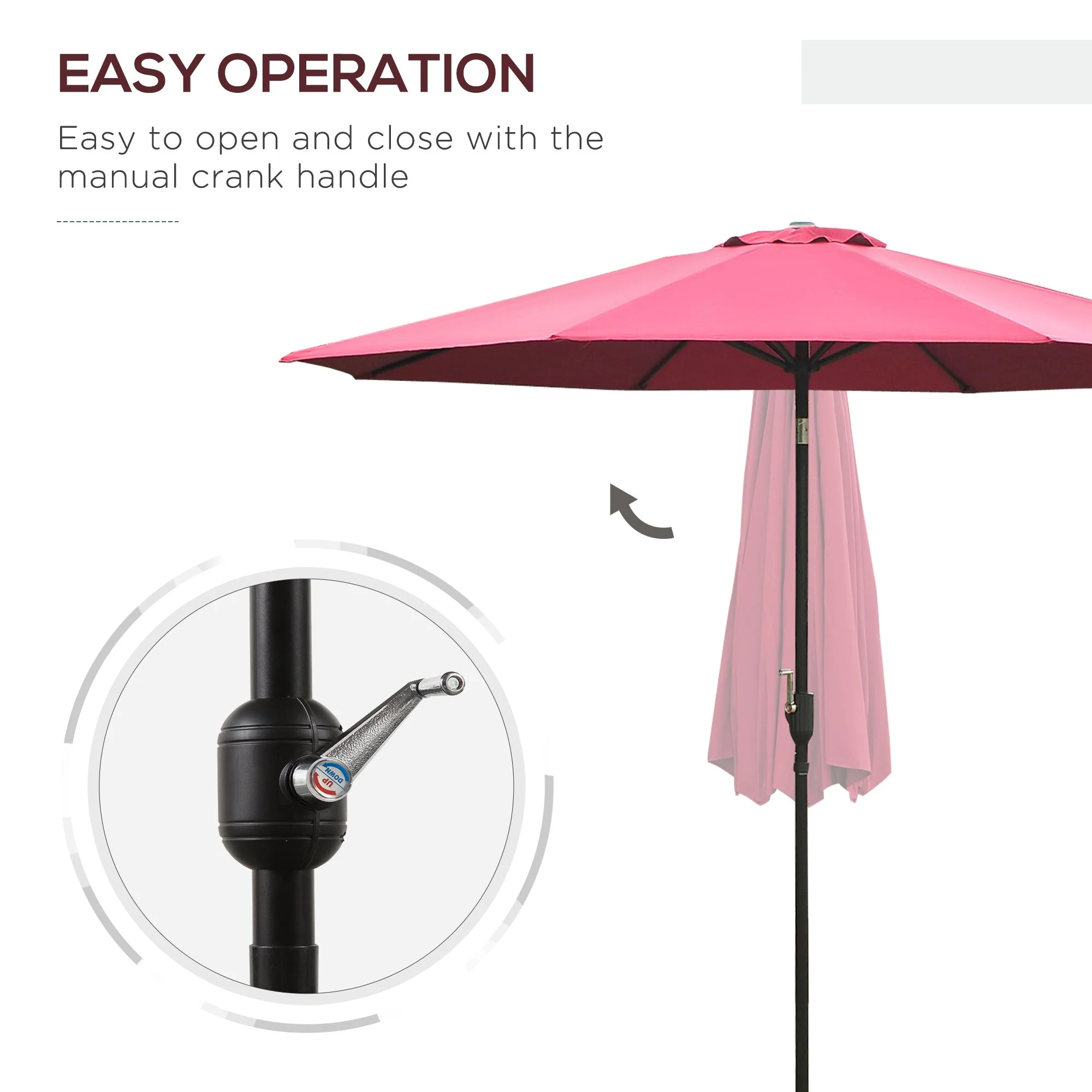 3M Tilting Parasol Garden Umbrellas - Image 3